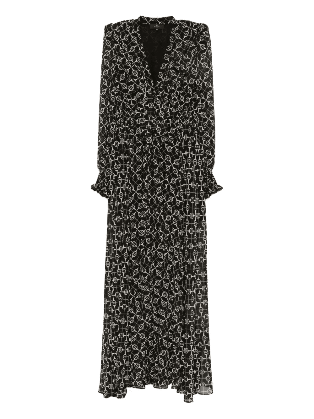 chain-print ruffled-cuff maxi dress - Image 1