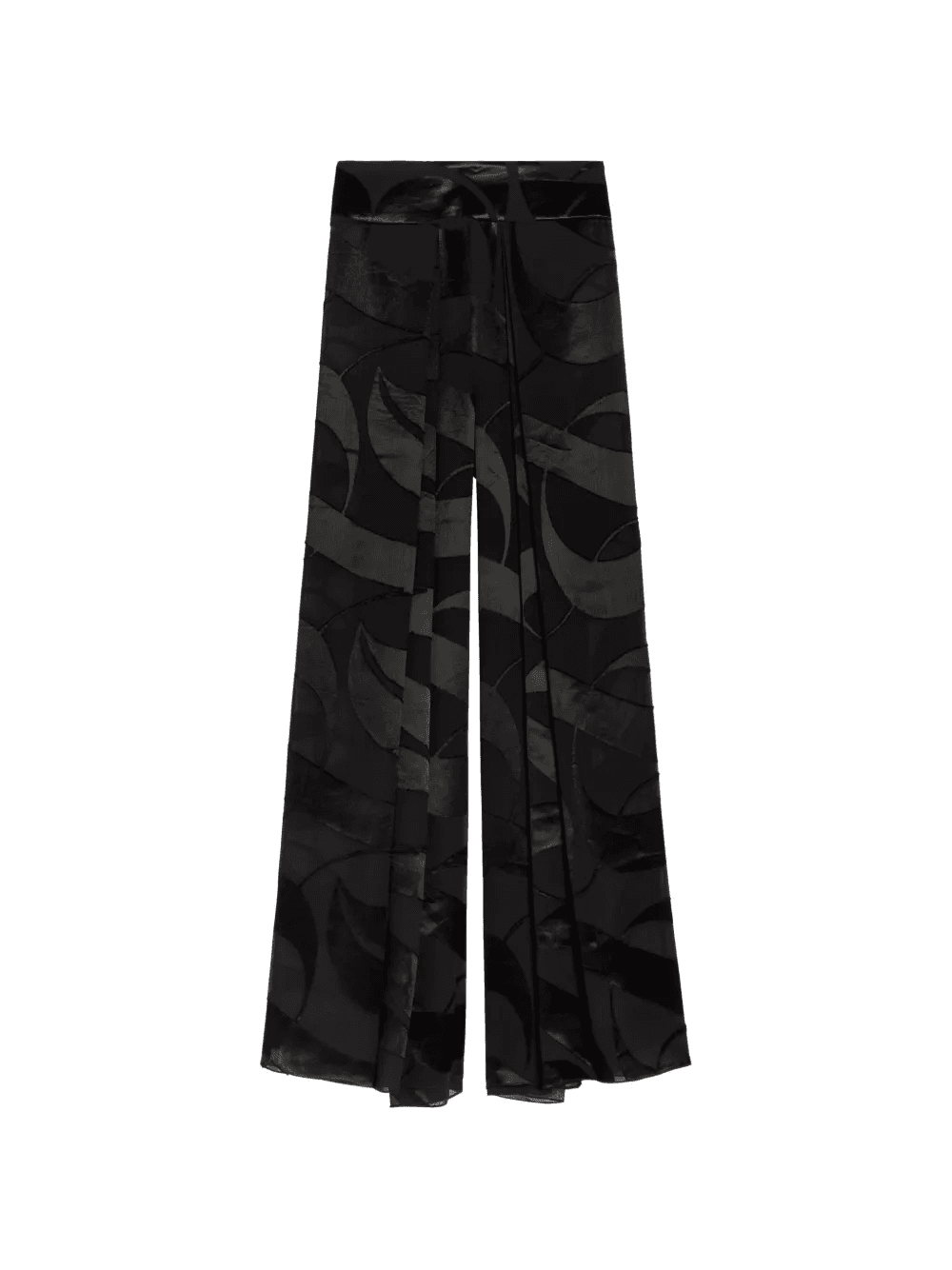 Cybelle leaf-pattern devoré-satin trousers - Image 1