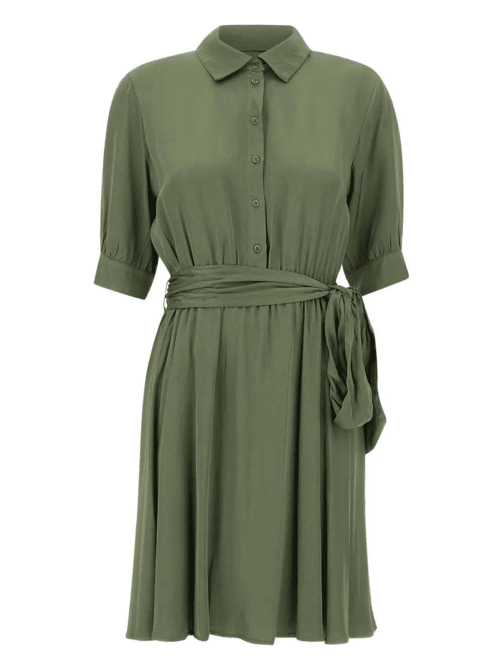 belted midi shirt dress - Image 1