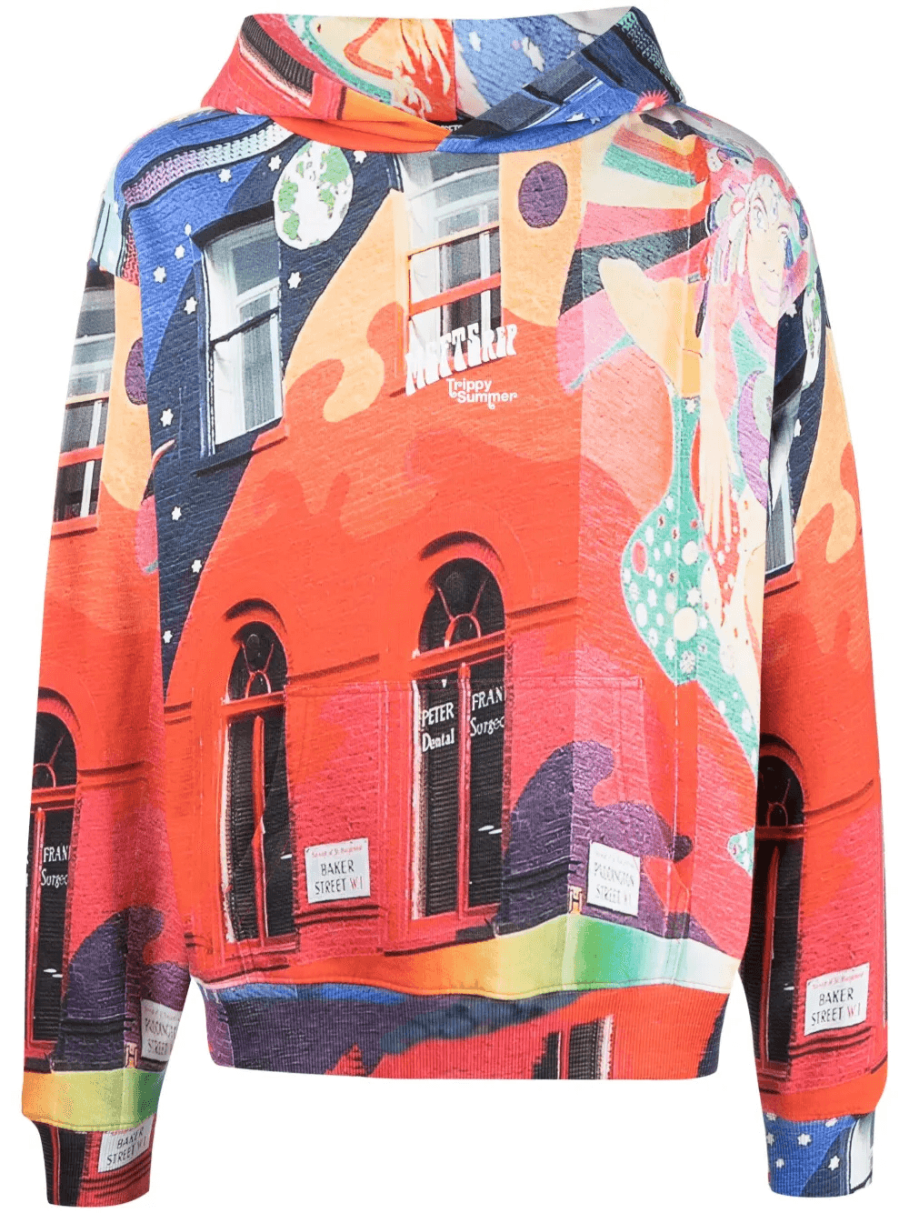 graphic-print cotton hoodie - Image 1