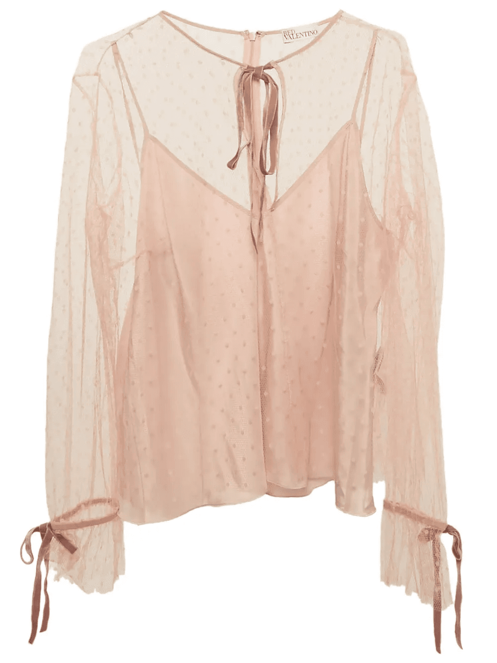 tulle tie-up blouse - Image 1