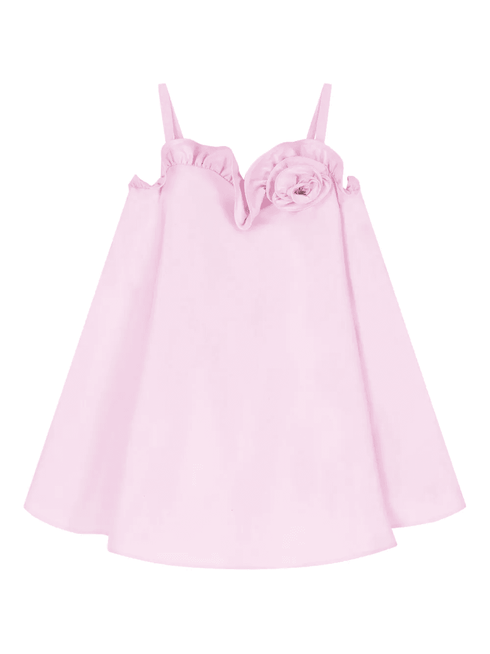 ruffled-detail floral-appliqué dress - Image 1