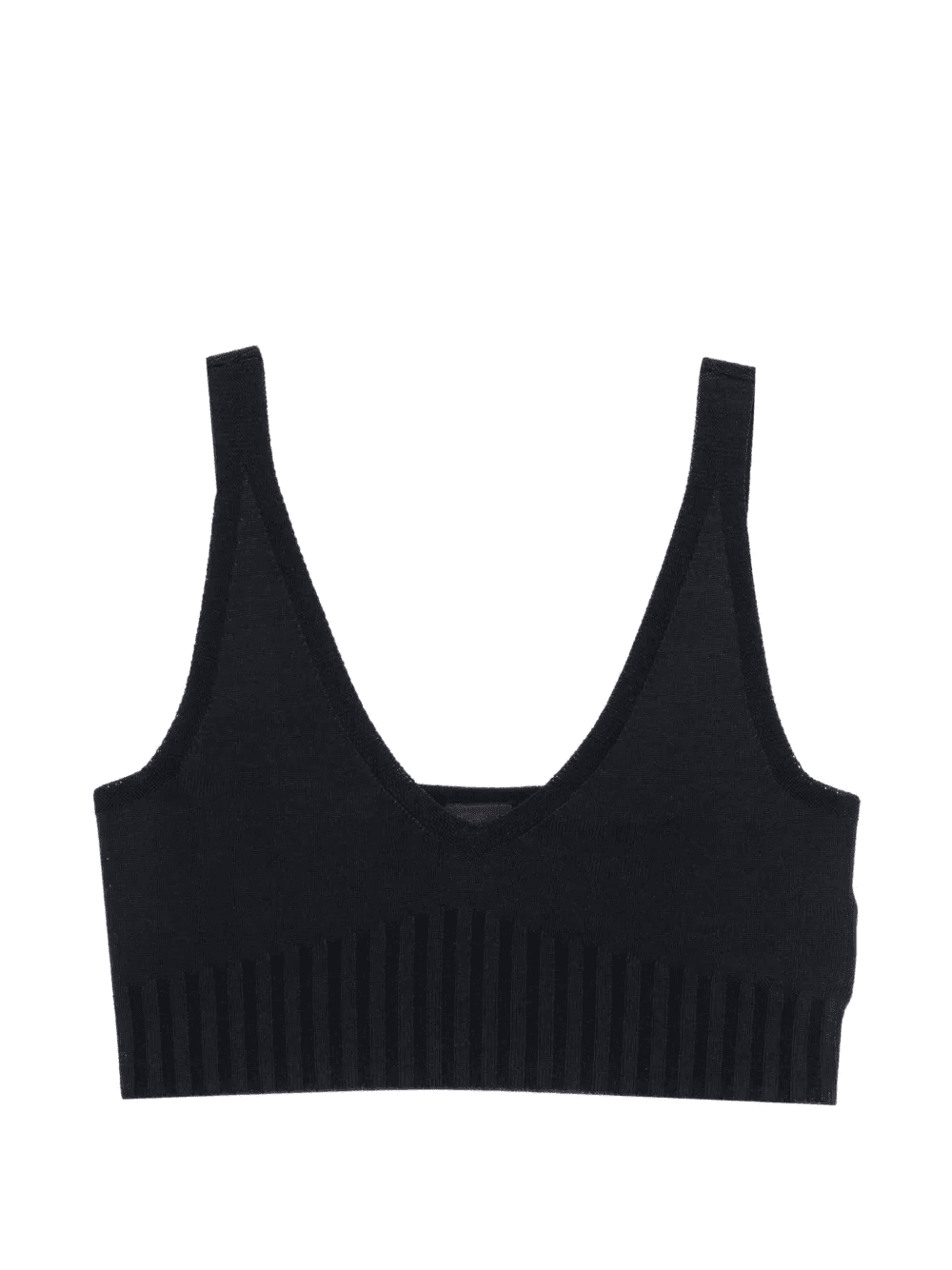 ribbed V-neck top - Image 1