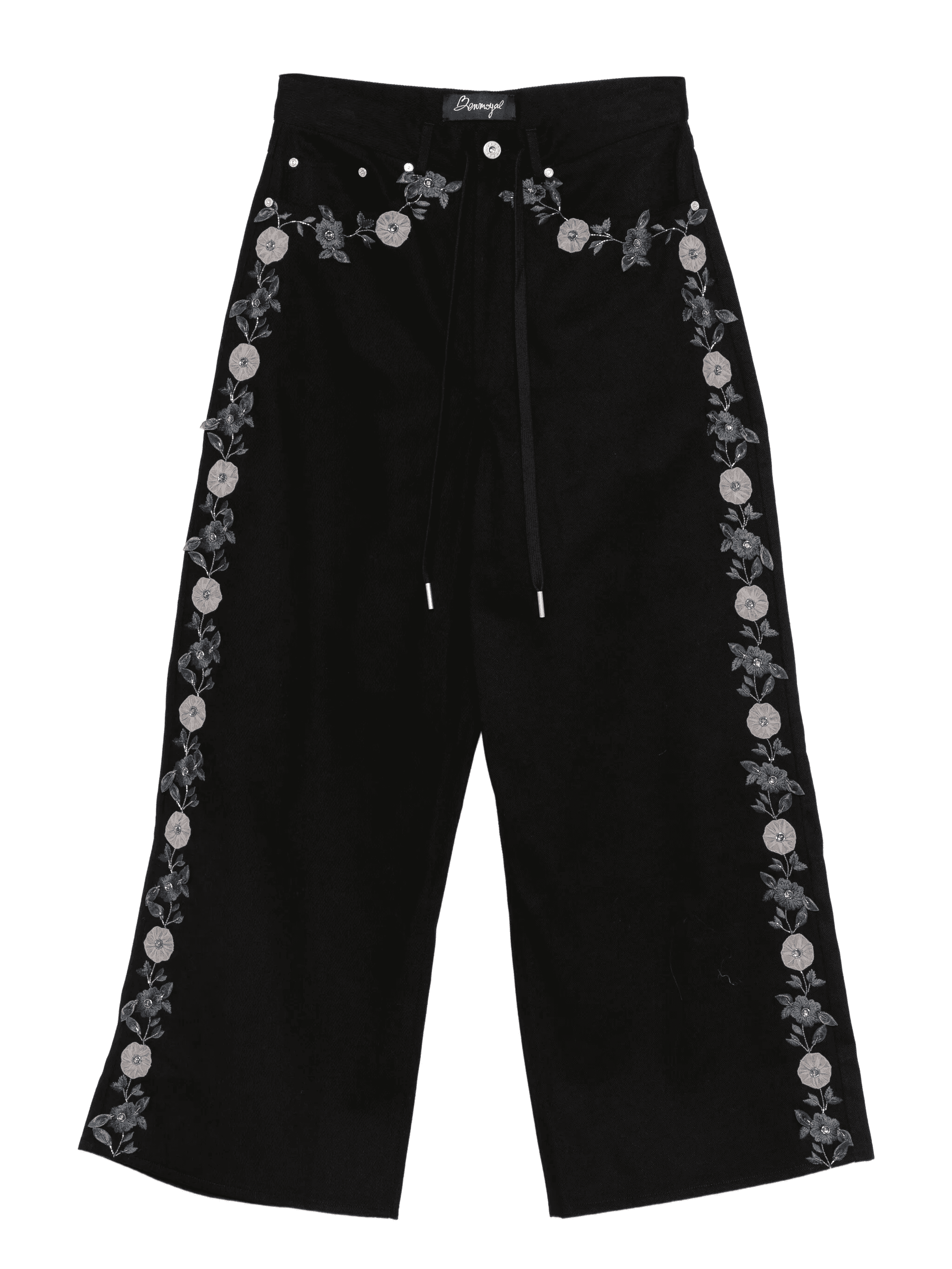 floral-embroidered trousers - Image 1