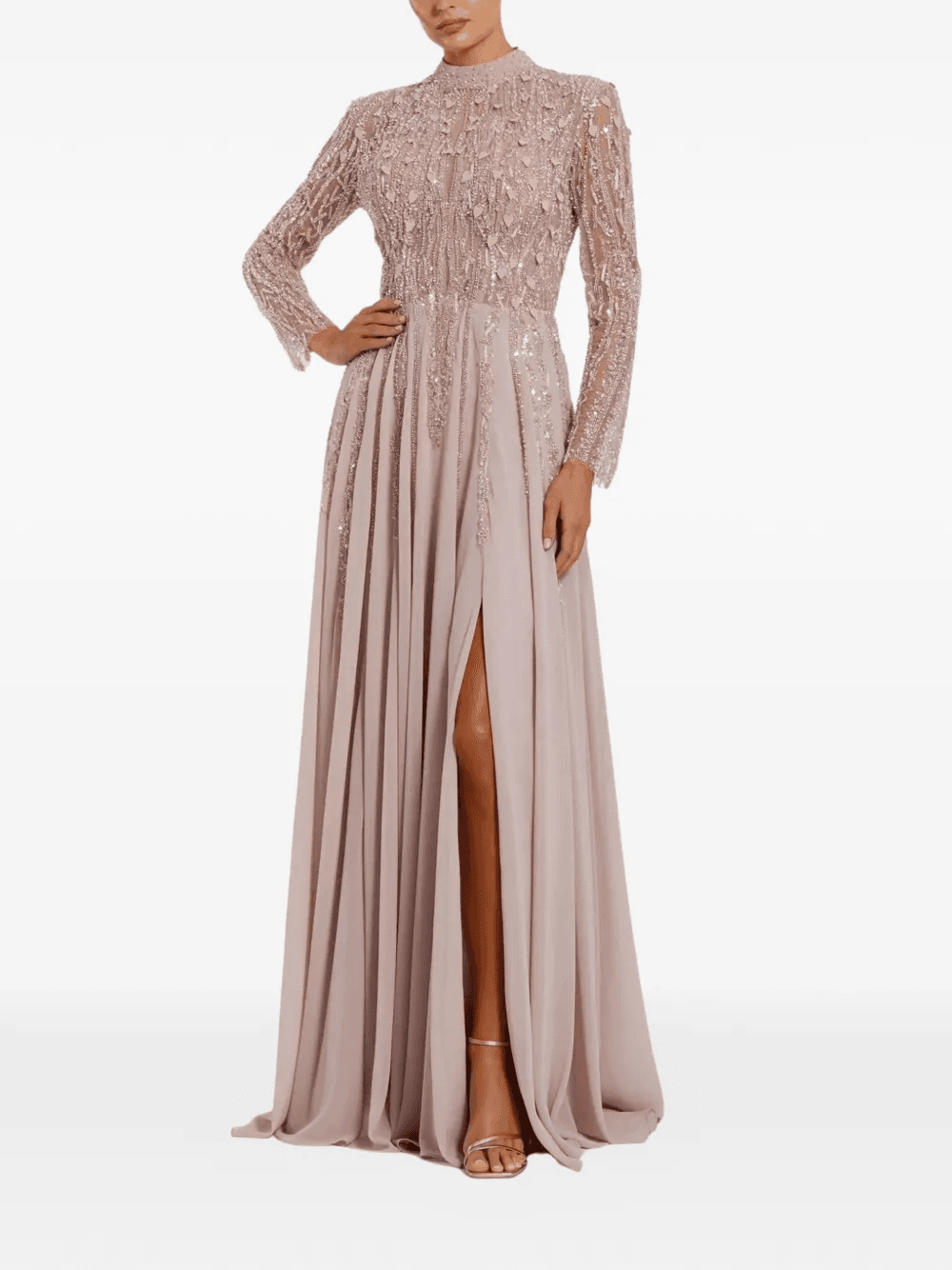 mock-neck maxi dress - Image 1