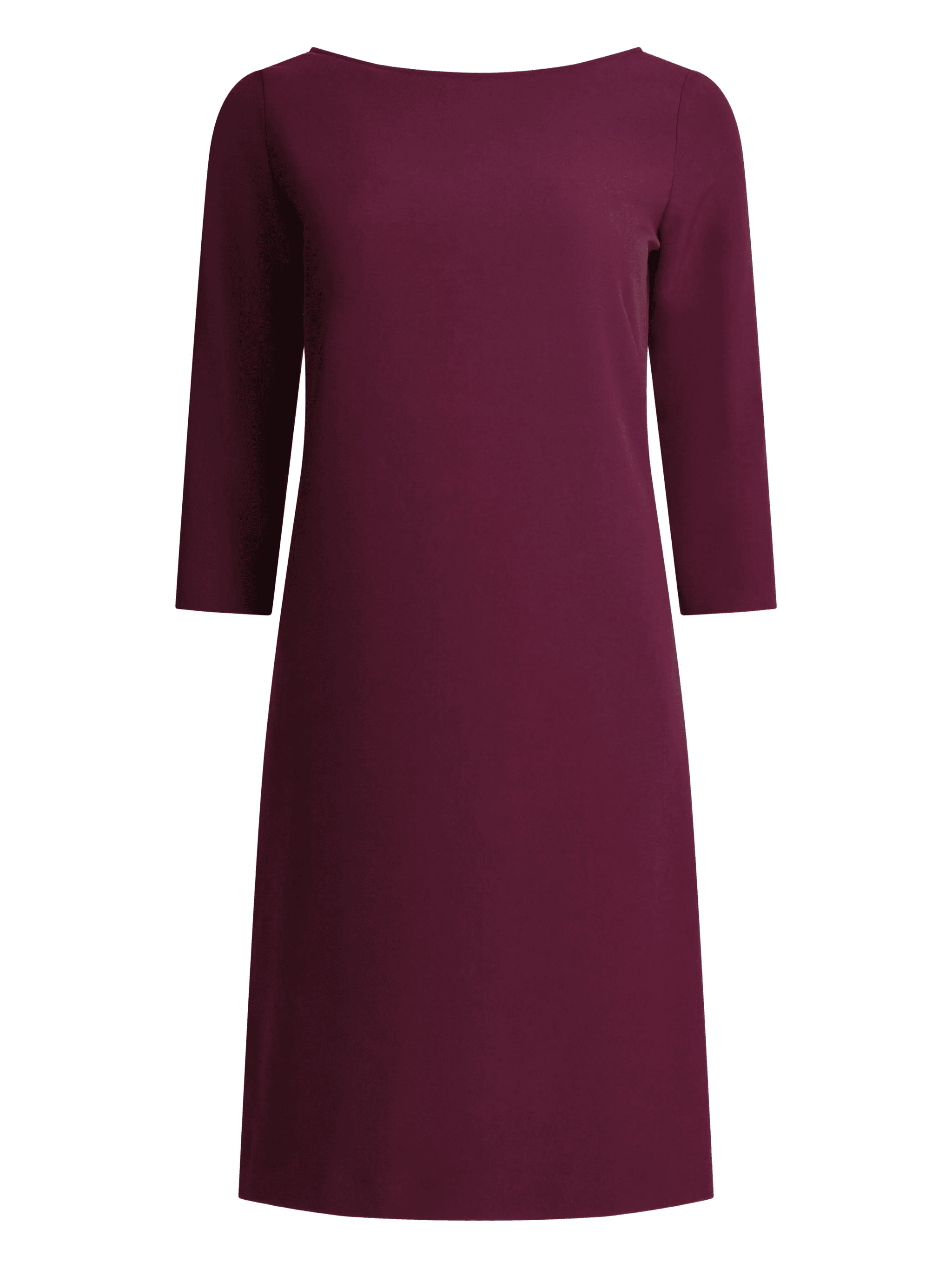 three-quarter sleeve boat-neck midi dress - Image 1