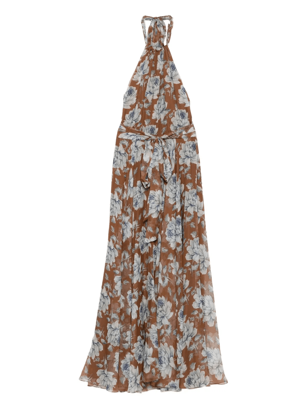 floral-print halterneck dress - Image 1