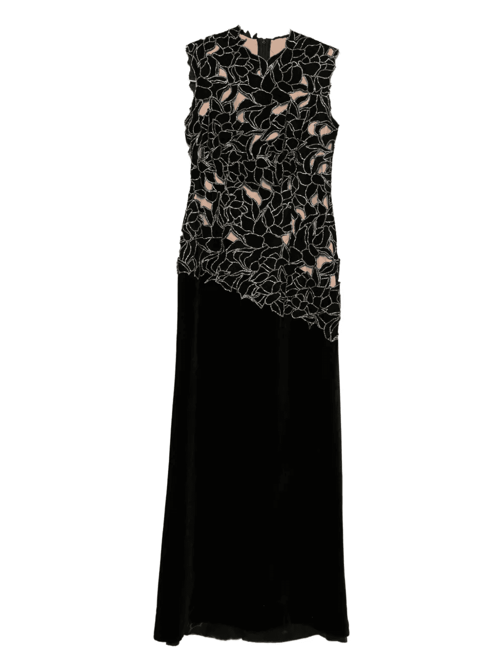 floral-appliquéd maxi dress - Image 1