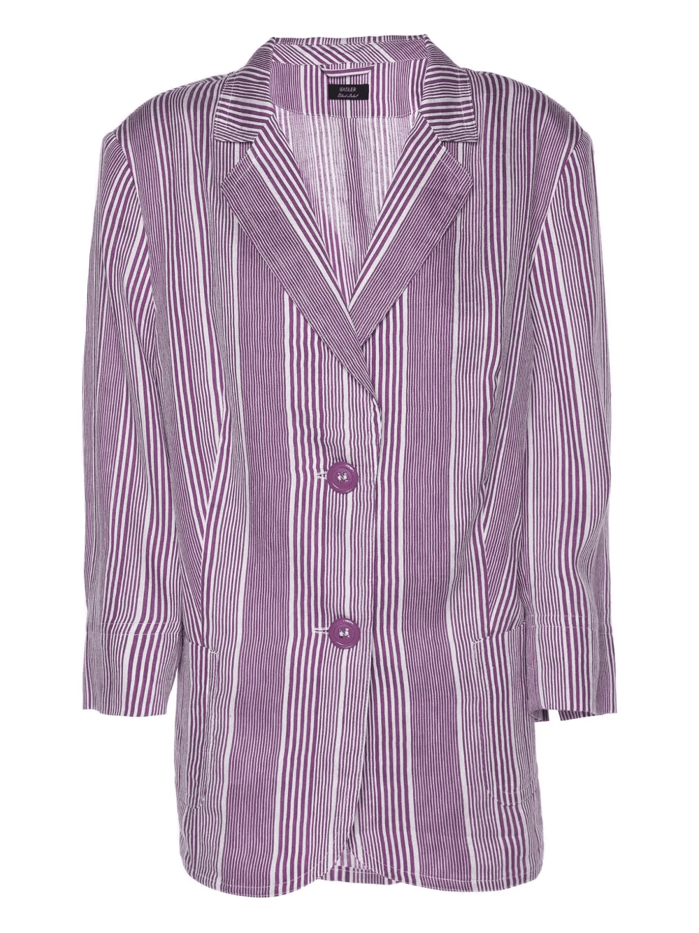 V-neck butto-fastening striped blazer - Image 1