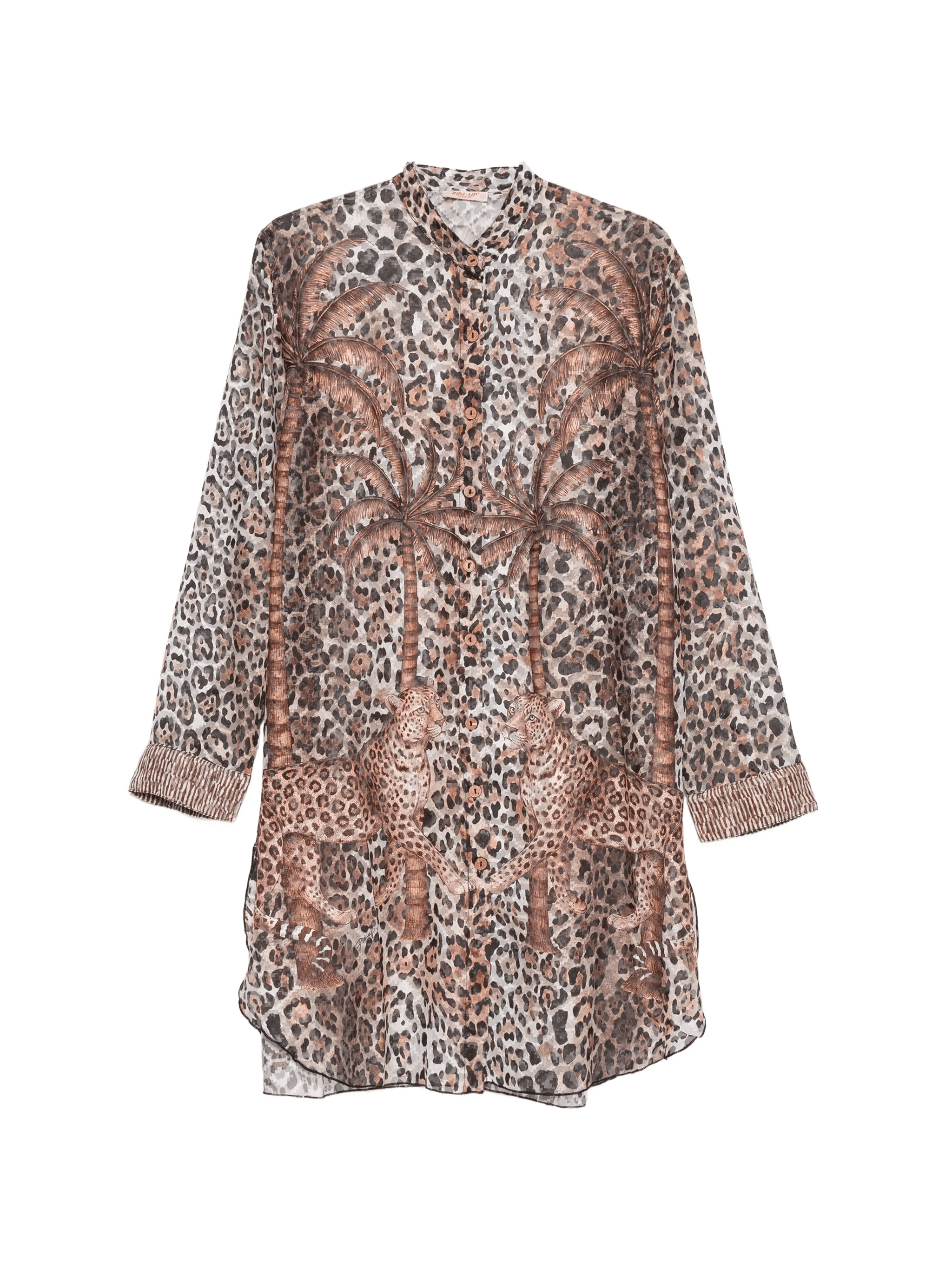palm animal print shirt dress - Image 1