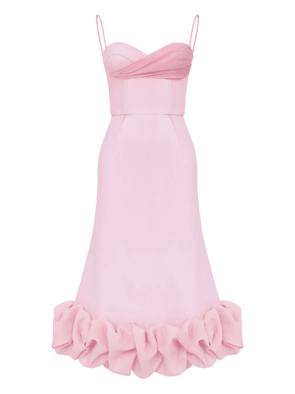 draped-bodice flounced bustier dress - Image 1