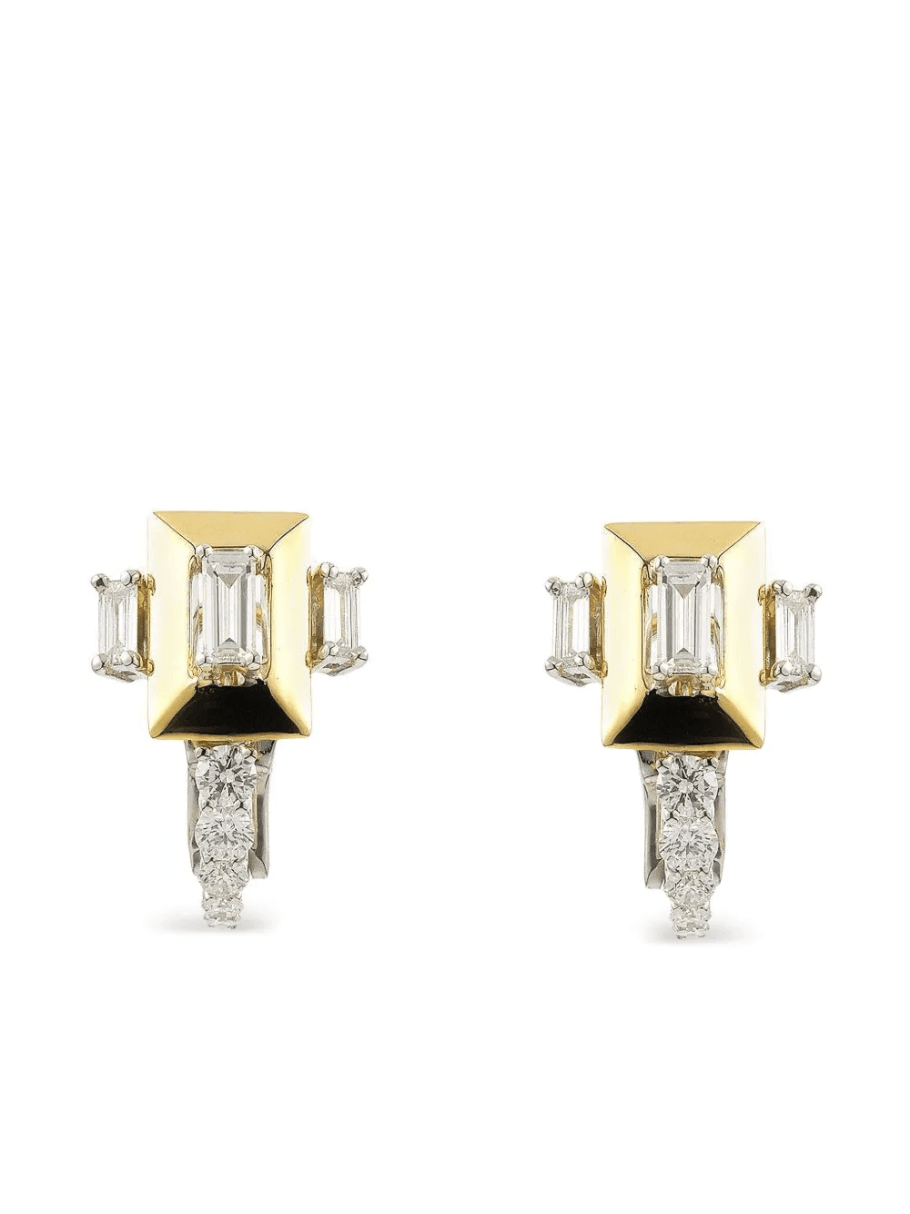 18K yellow and white gold Strada diamond earrings - Image 1