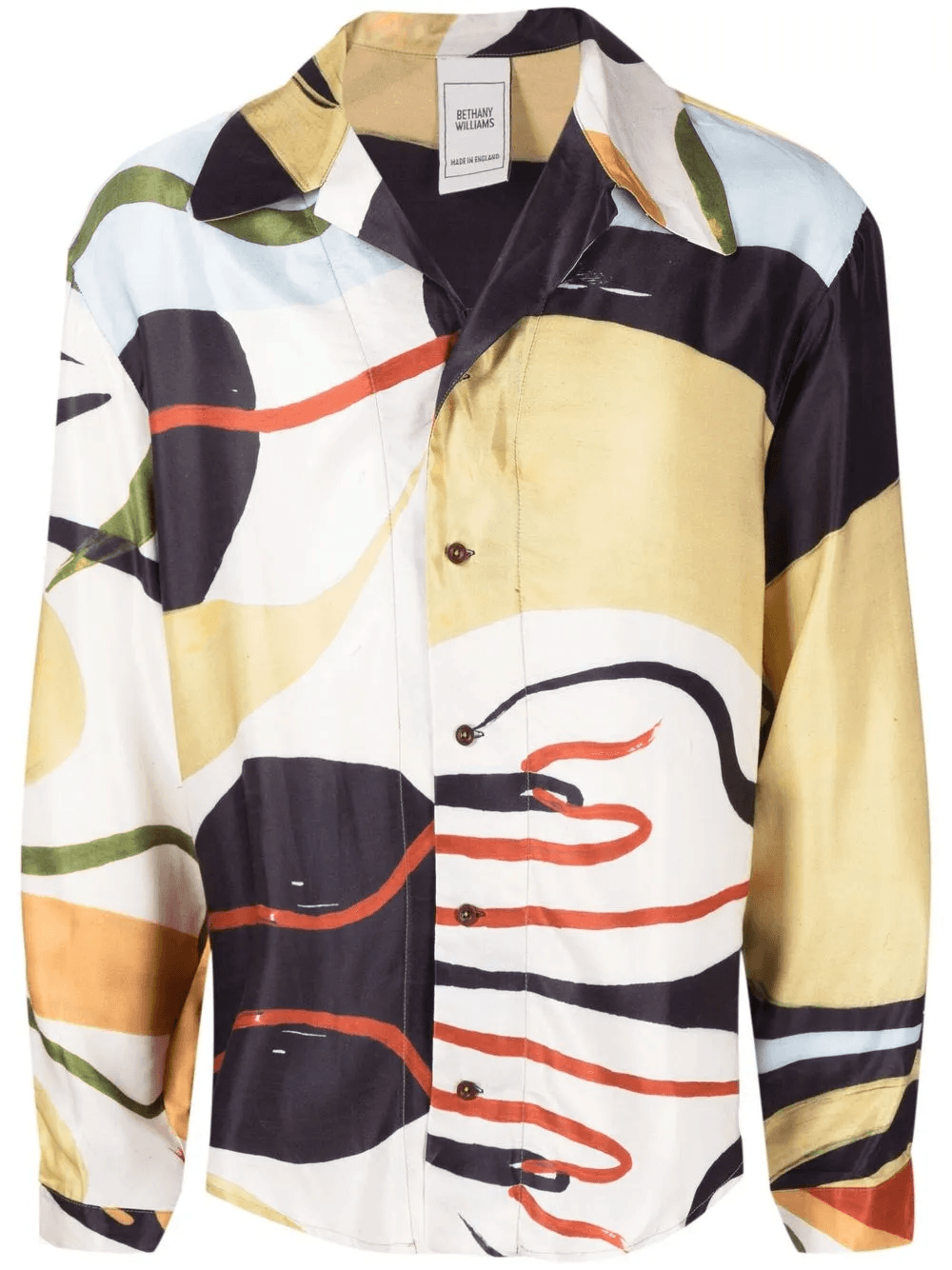 abstract-print cotton-silk shirt - Image 1