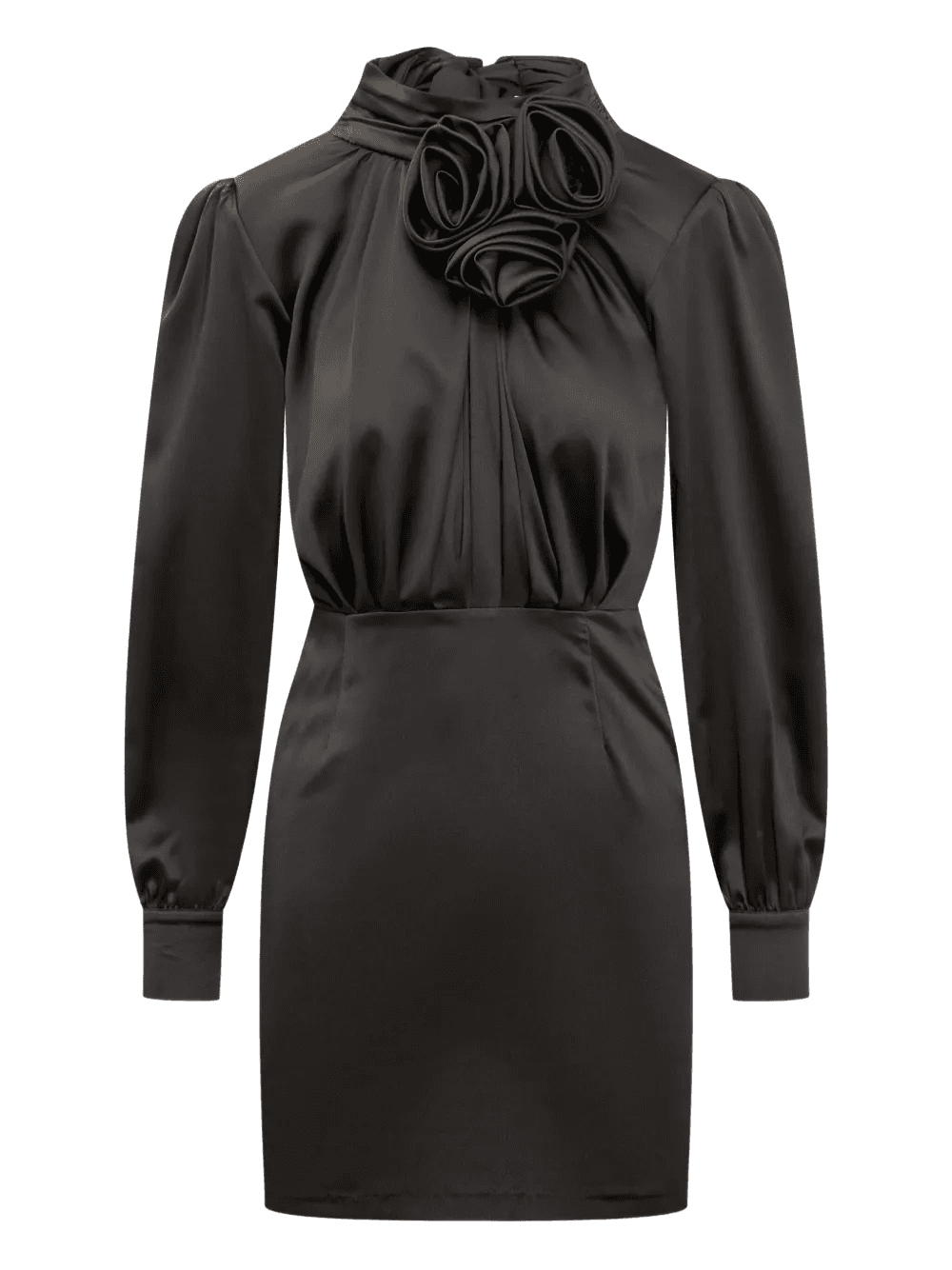 rose-detail high-neck dress - Image 1