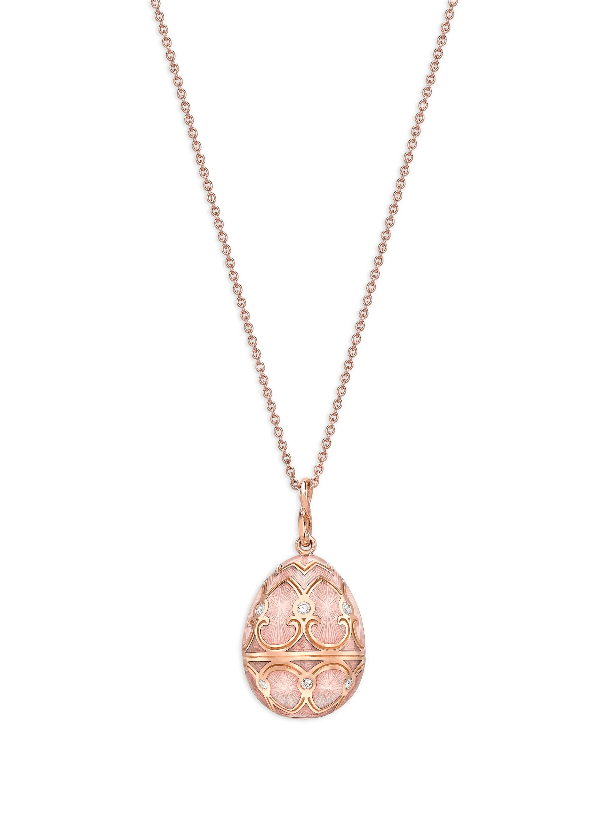 18kt rose gold Heritage Petite Egg diamond necklace - Image 1