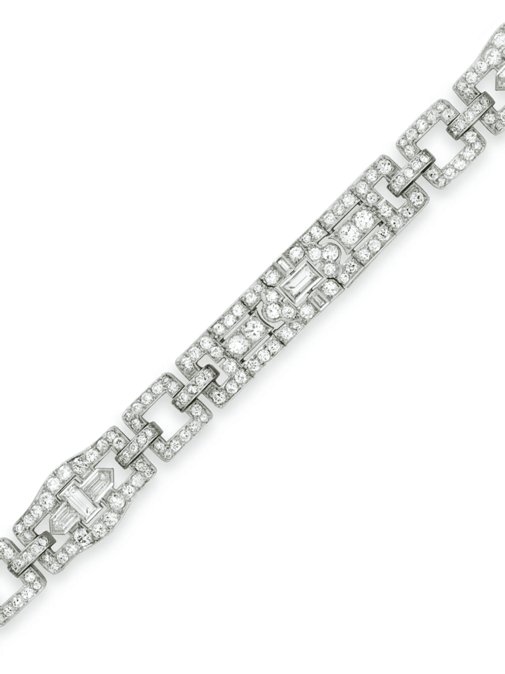 1911 - 1940 pre-owned platinum Art Deco diamond bracelet - Image 1