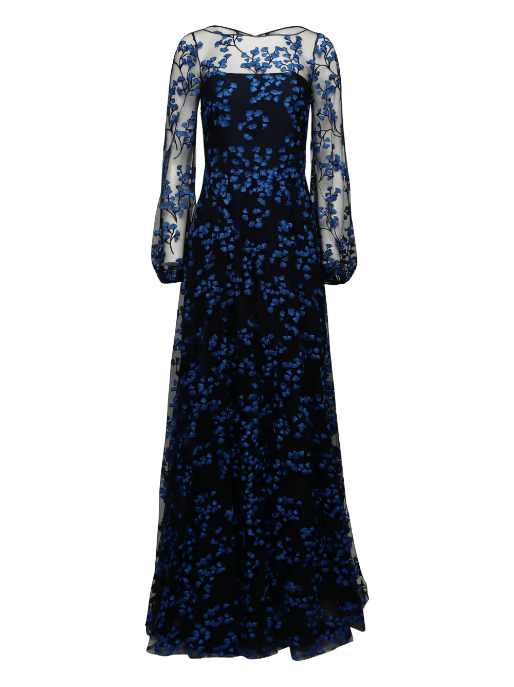 floral long-sleeve maxi dress - Image 1