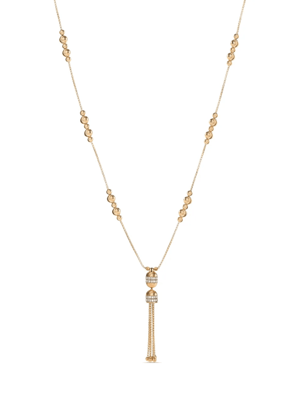 18kt yellow gold Empire Tassel diamond necklace - Image 1