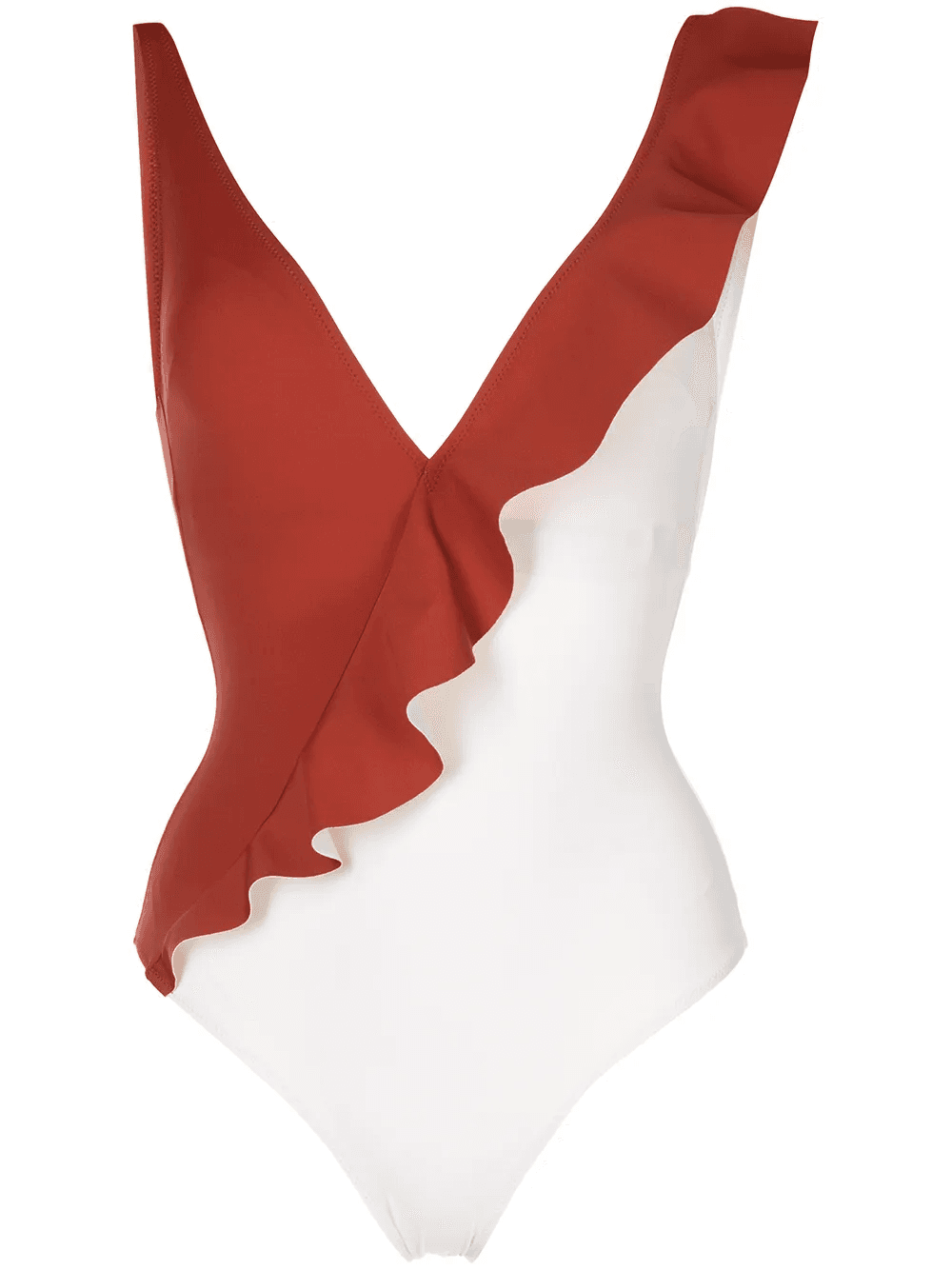 ruffled-trim swimsuit - Image 1