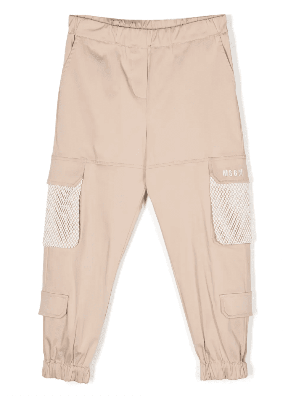 embroidered-logo mesh-panelling trousers - Image 1
