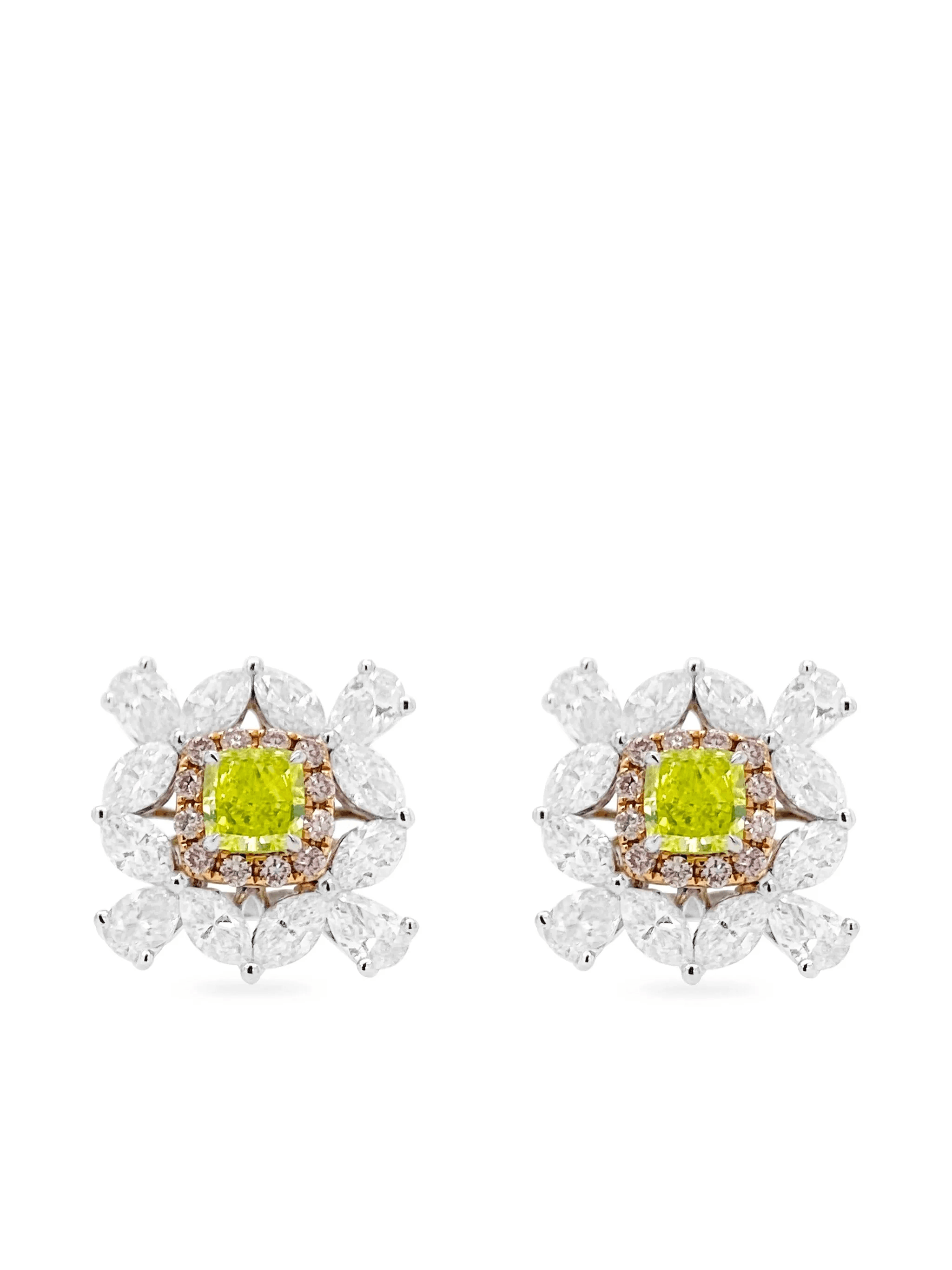 18k white gold diamond earrings - Image 1