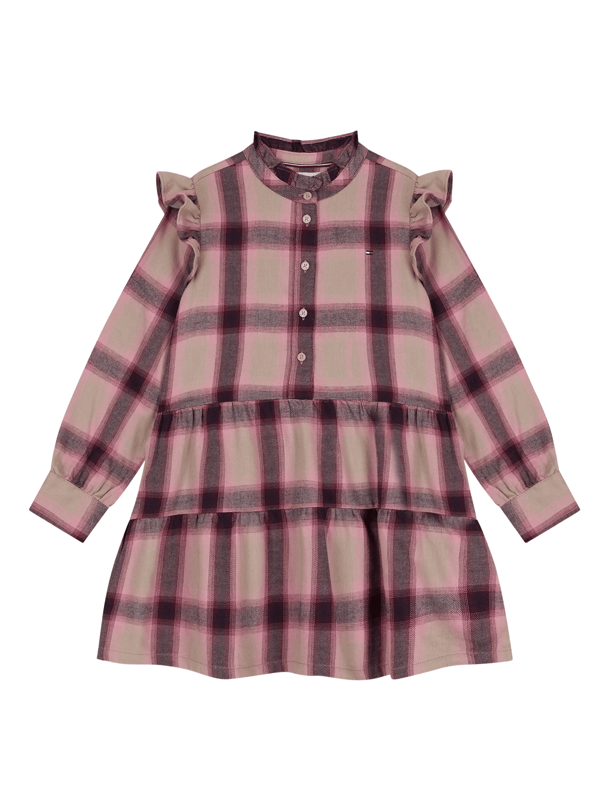 ruffled checked-pattern dress - Image 1