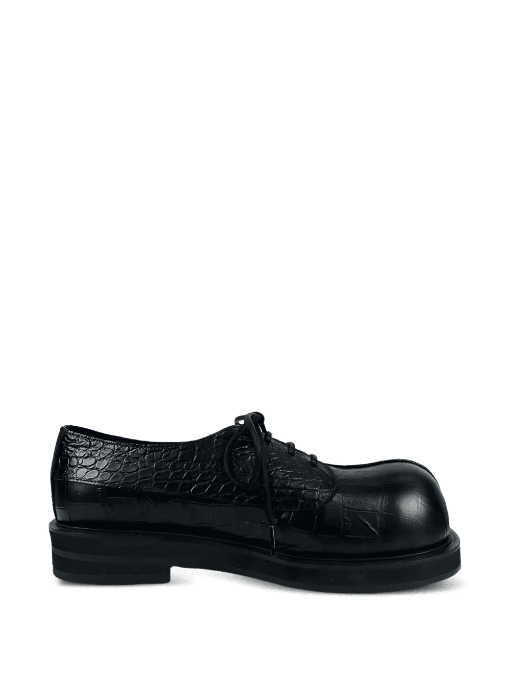 crocodile texture lace-up loafers - Image 1