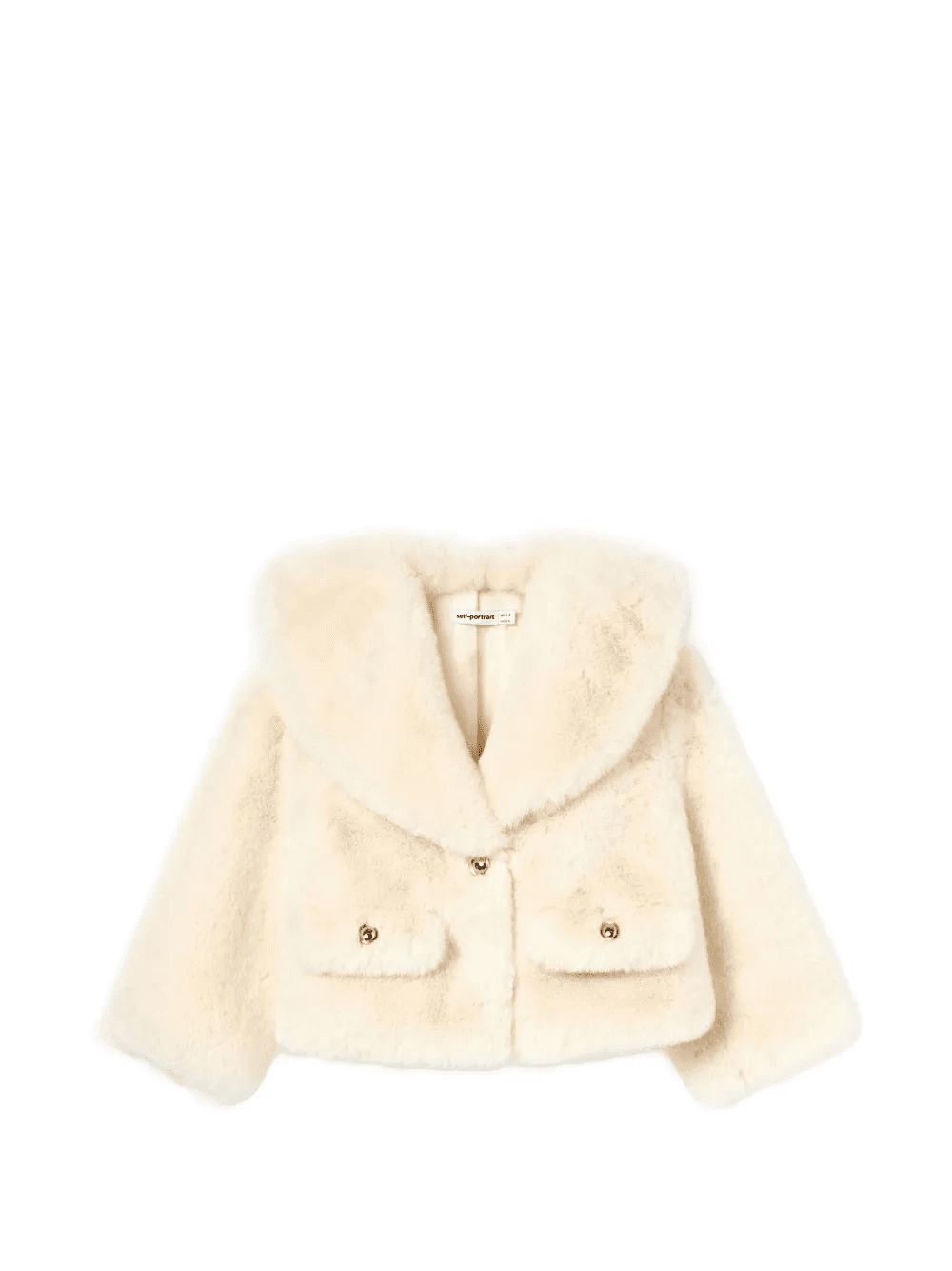 shawl-lapel faux-fur jacket - Image 1
