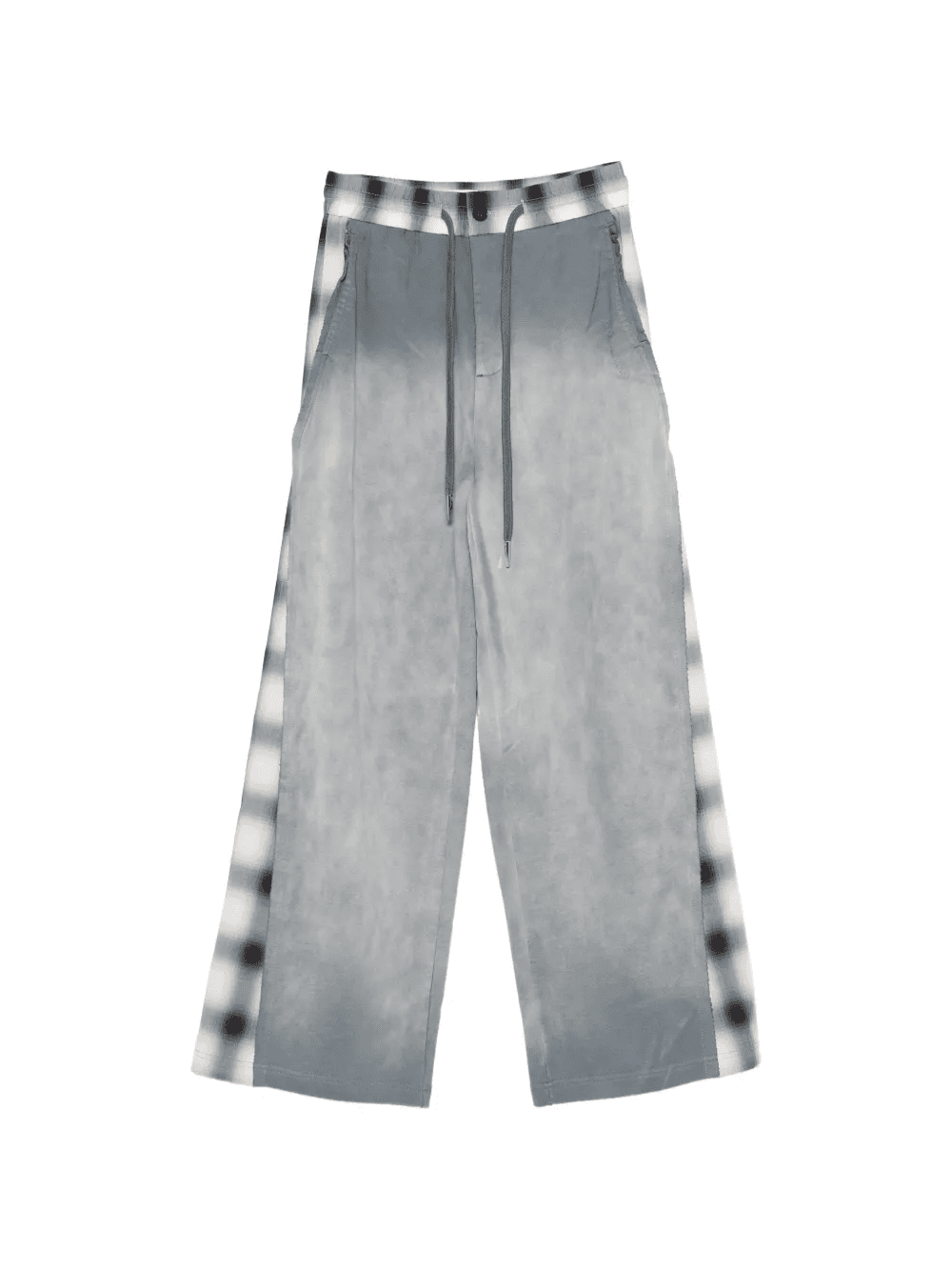 plaid drawstring track pants - Image 1