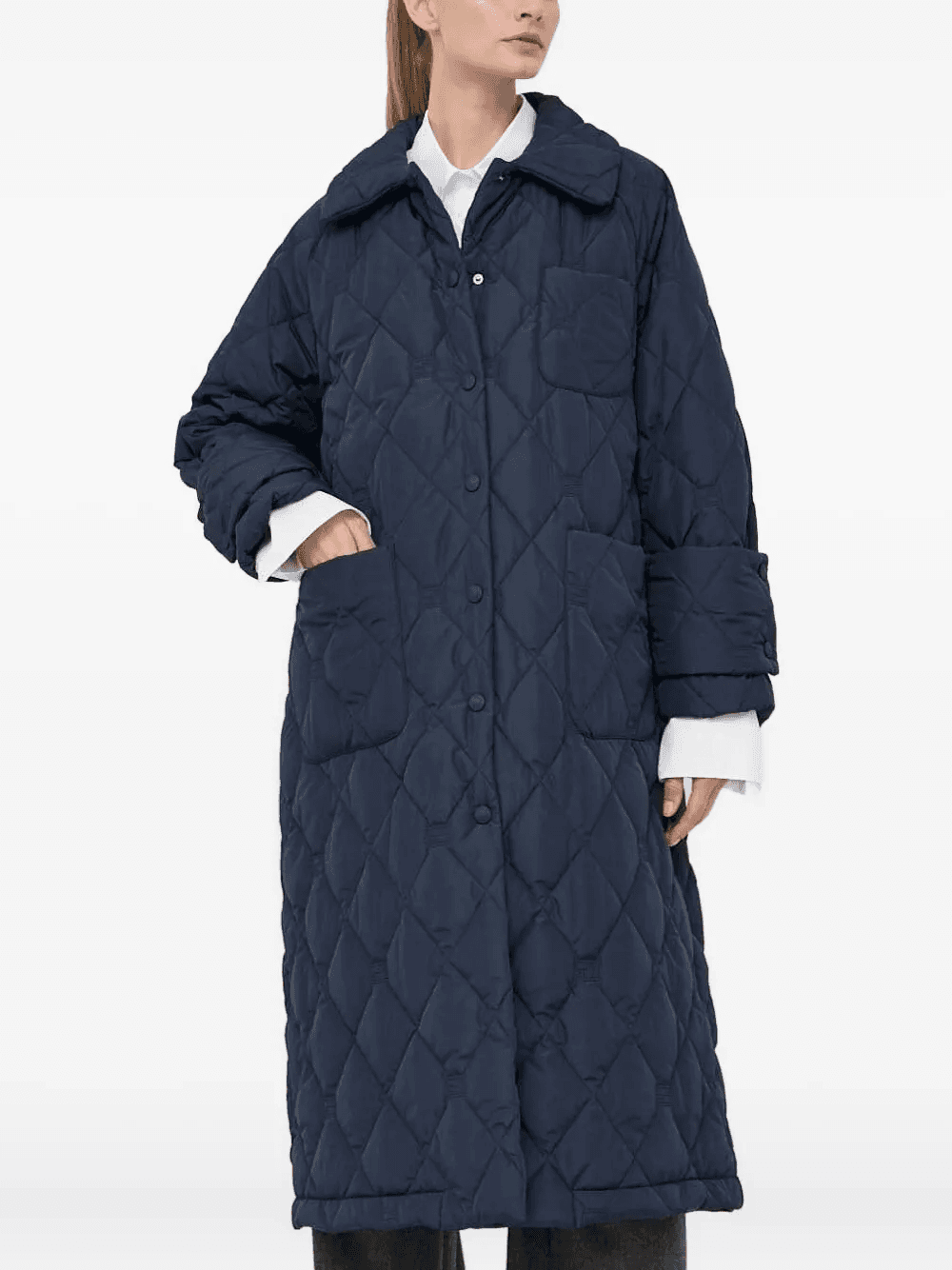 quilted diamond-pattern coat - Image 1