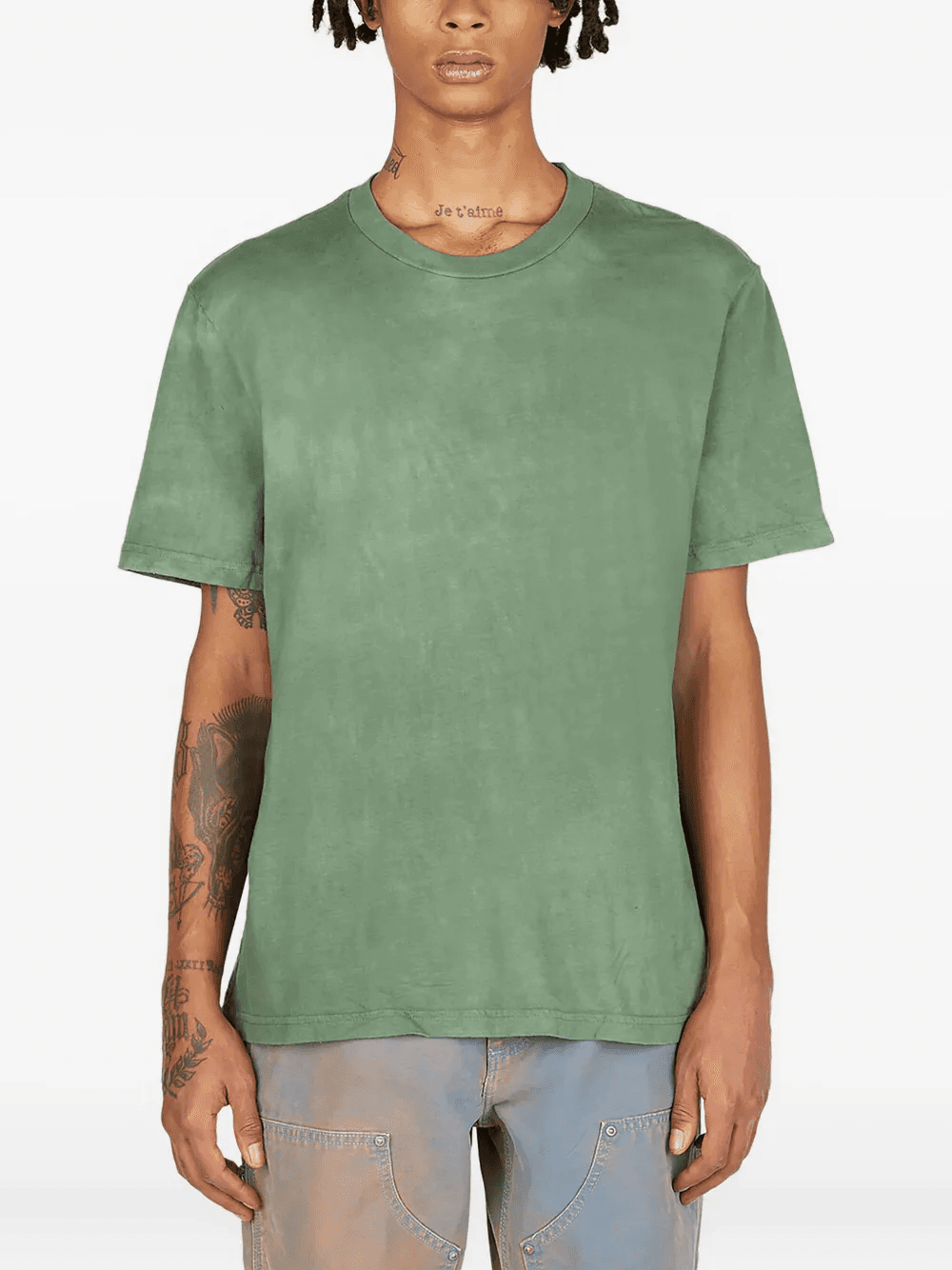 washed crew-neck T-shirt - Image 1