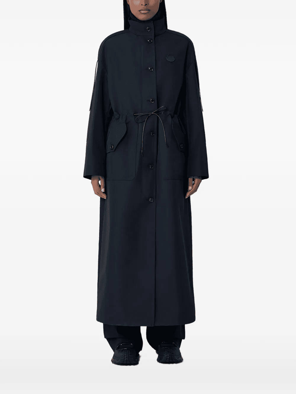 logo-patch buttoned raincoat - Image 1