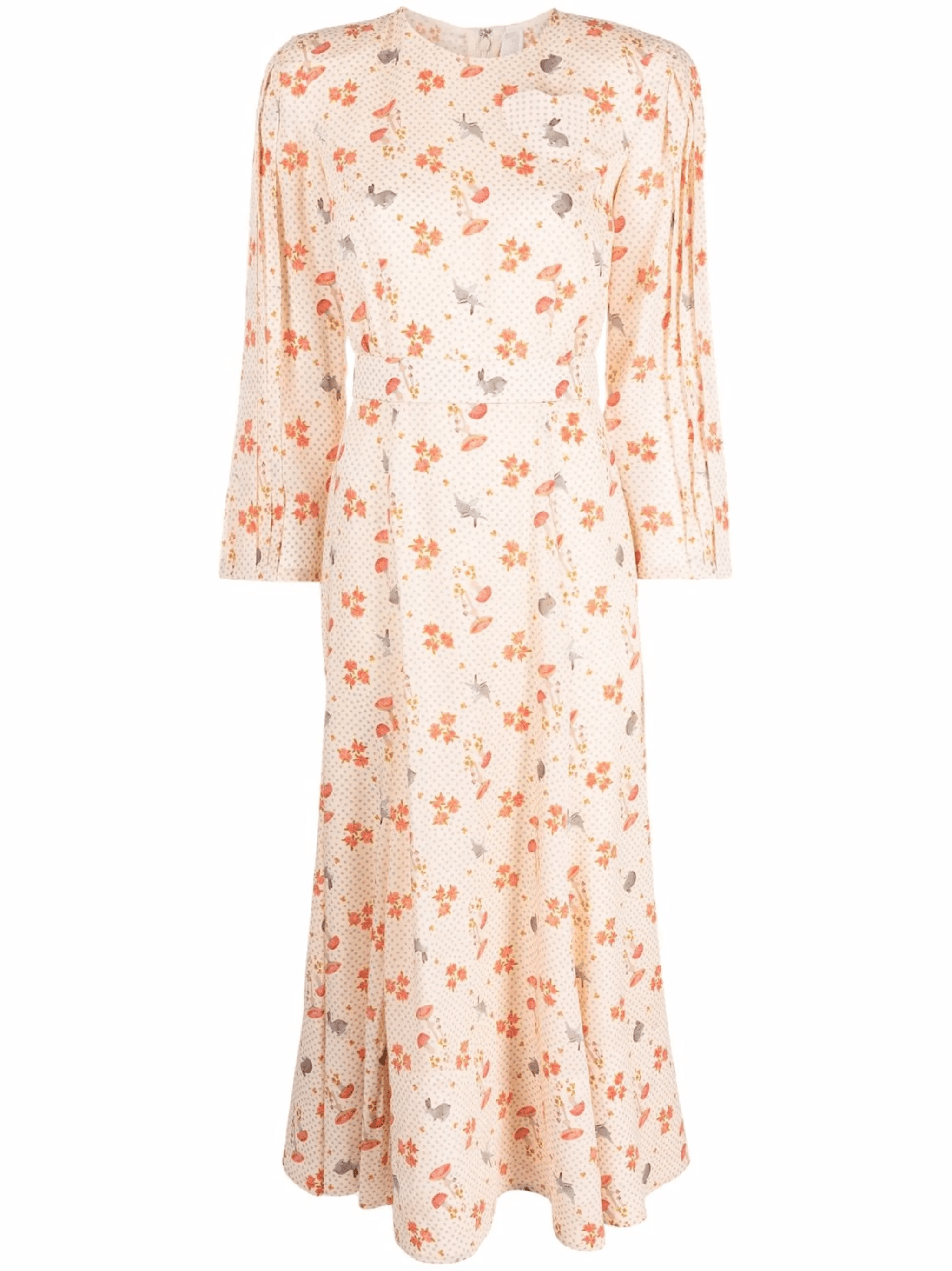 floral-print silk midi dress - Image 1