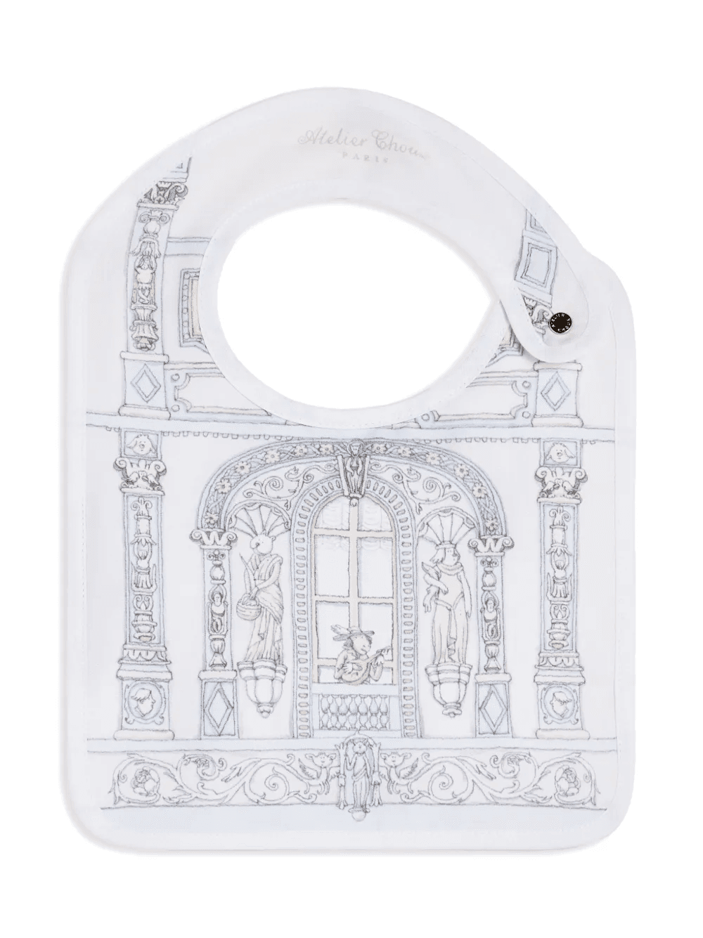 illustration-print cotton bib - Image 1