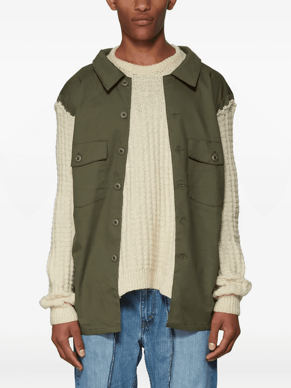 panelled knitted sweater - Image 1