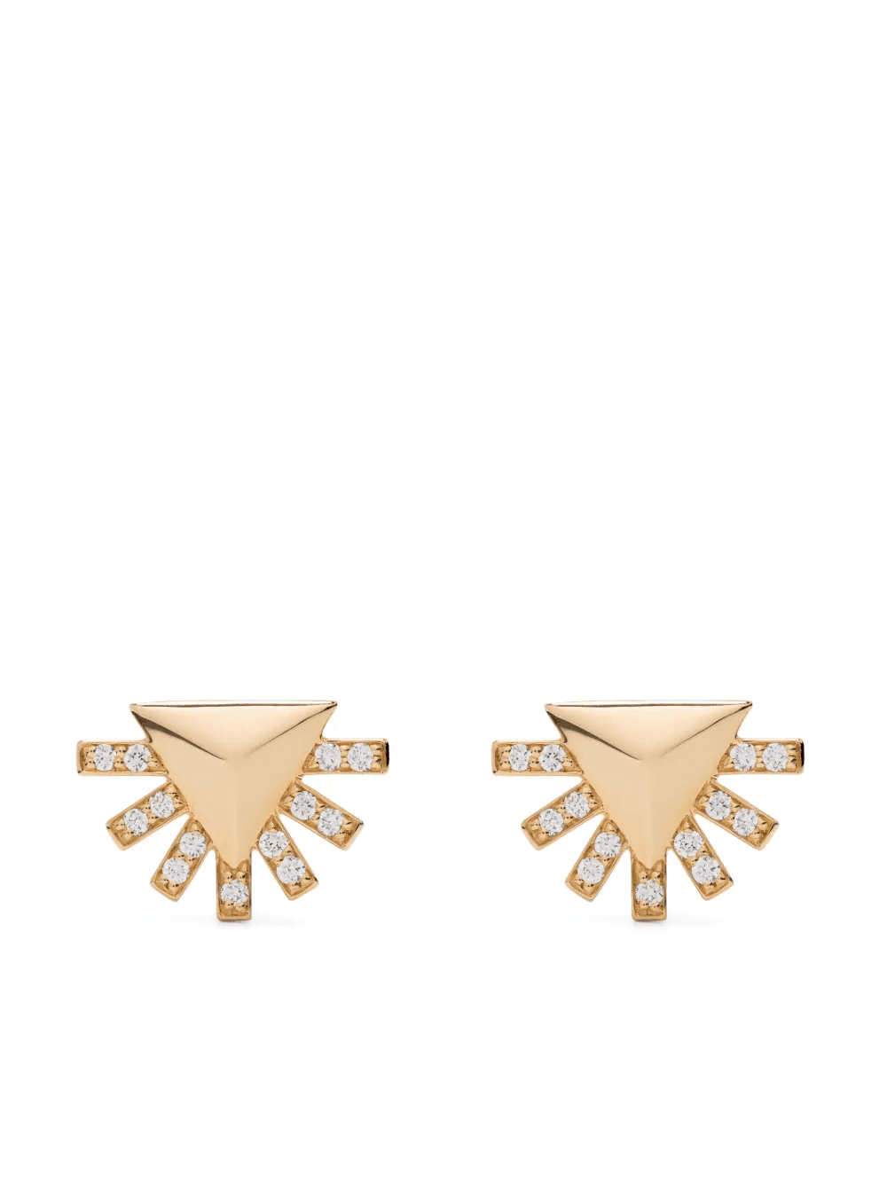 18kt yellow gold Sunburst diamond stud earrings - Image 1