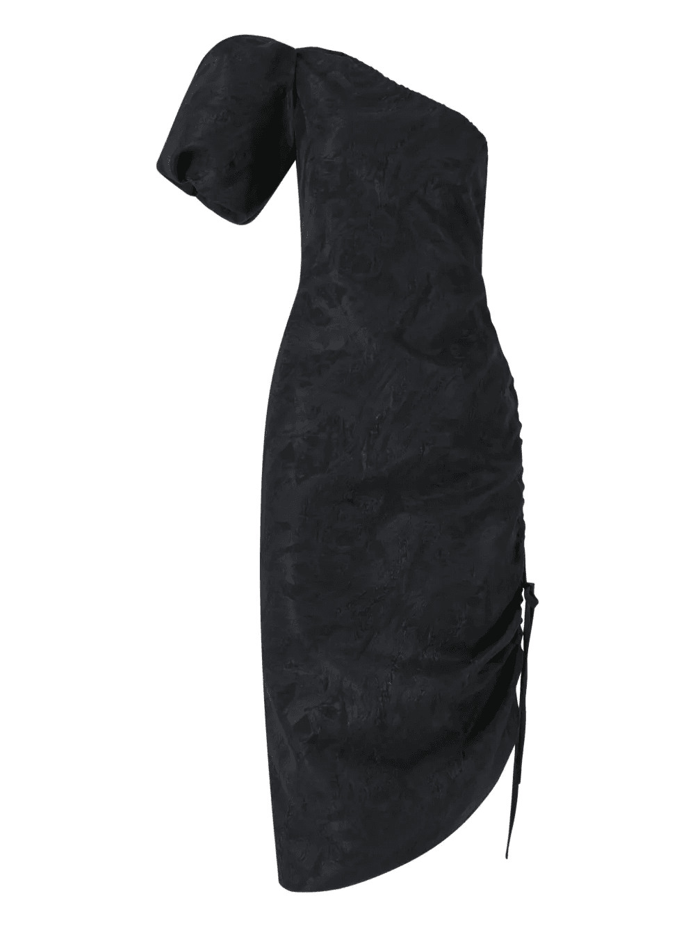 textured-jacquard one-shoulder midi dress - Image 1