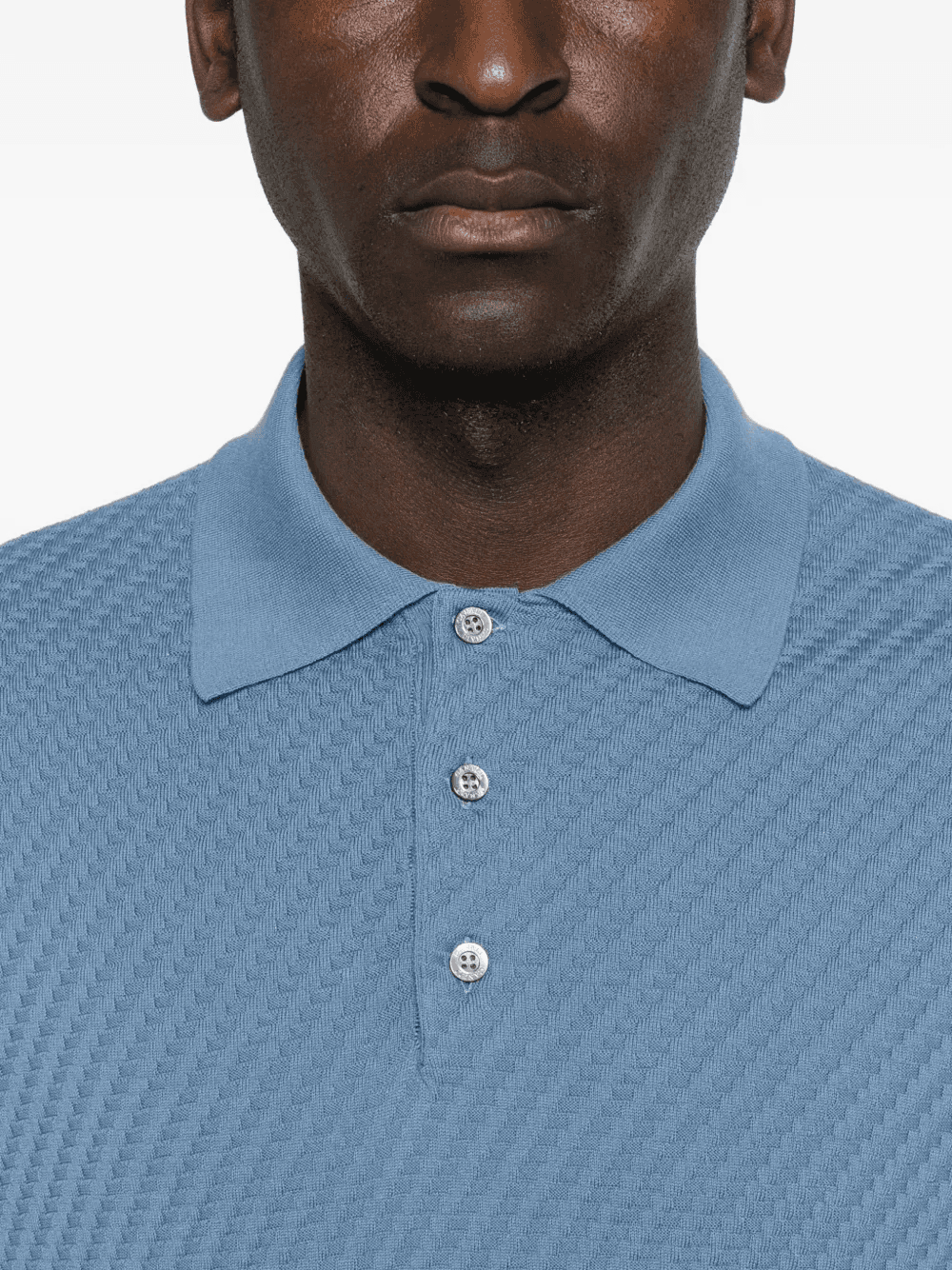 textured polo shirt - Image 1