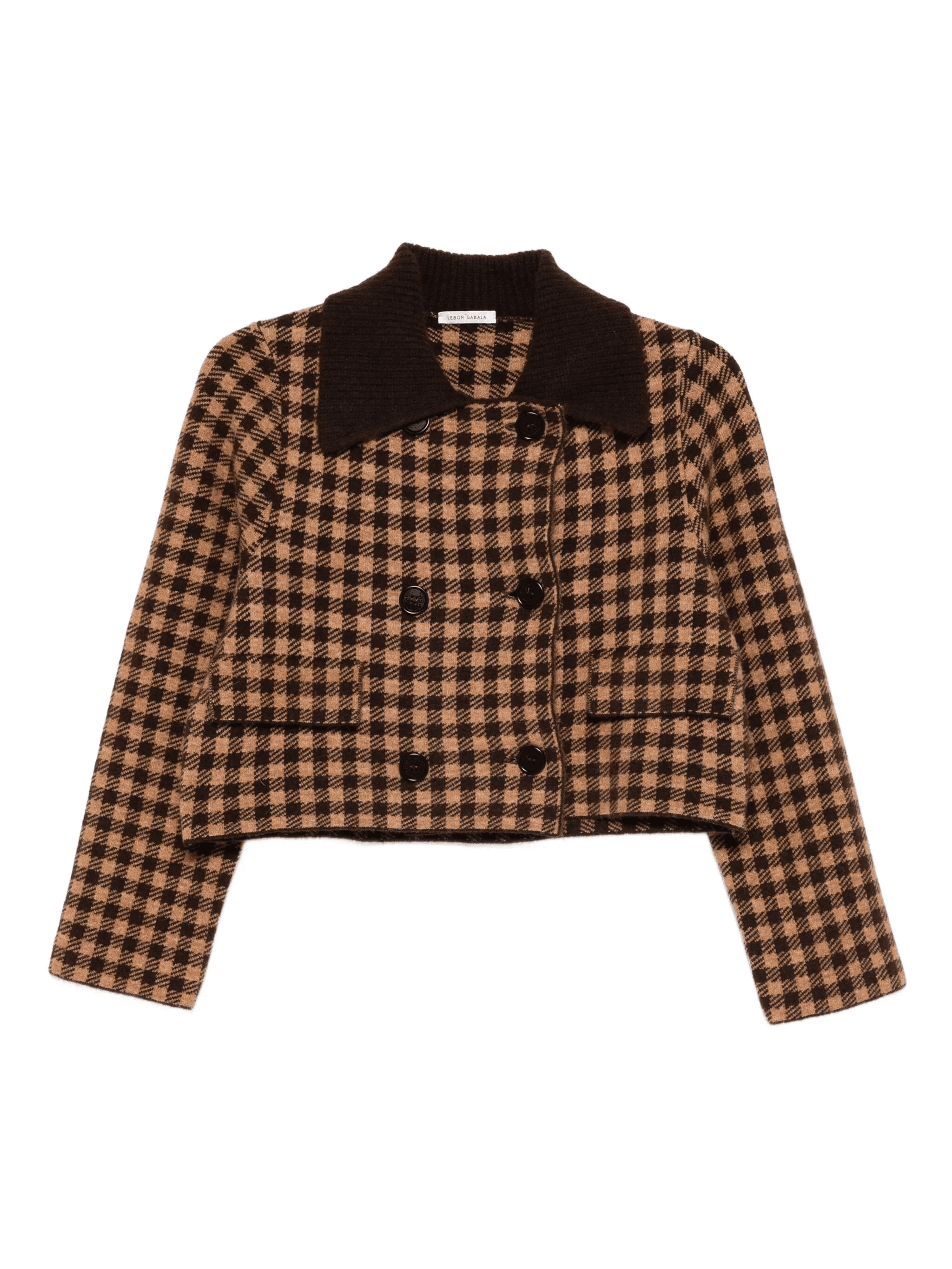 double-breasted checked jacket - Image 1