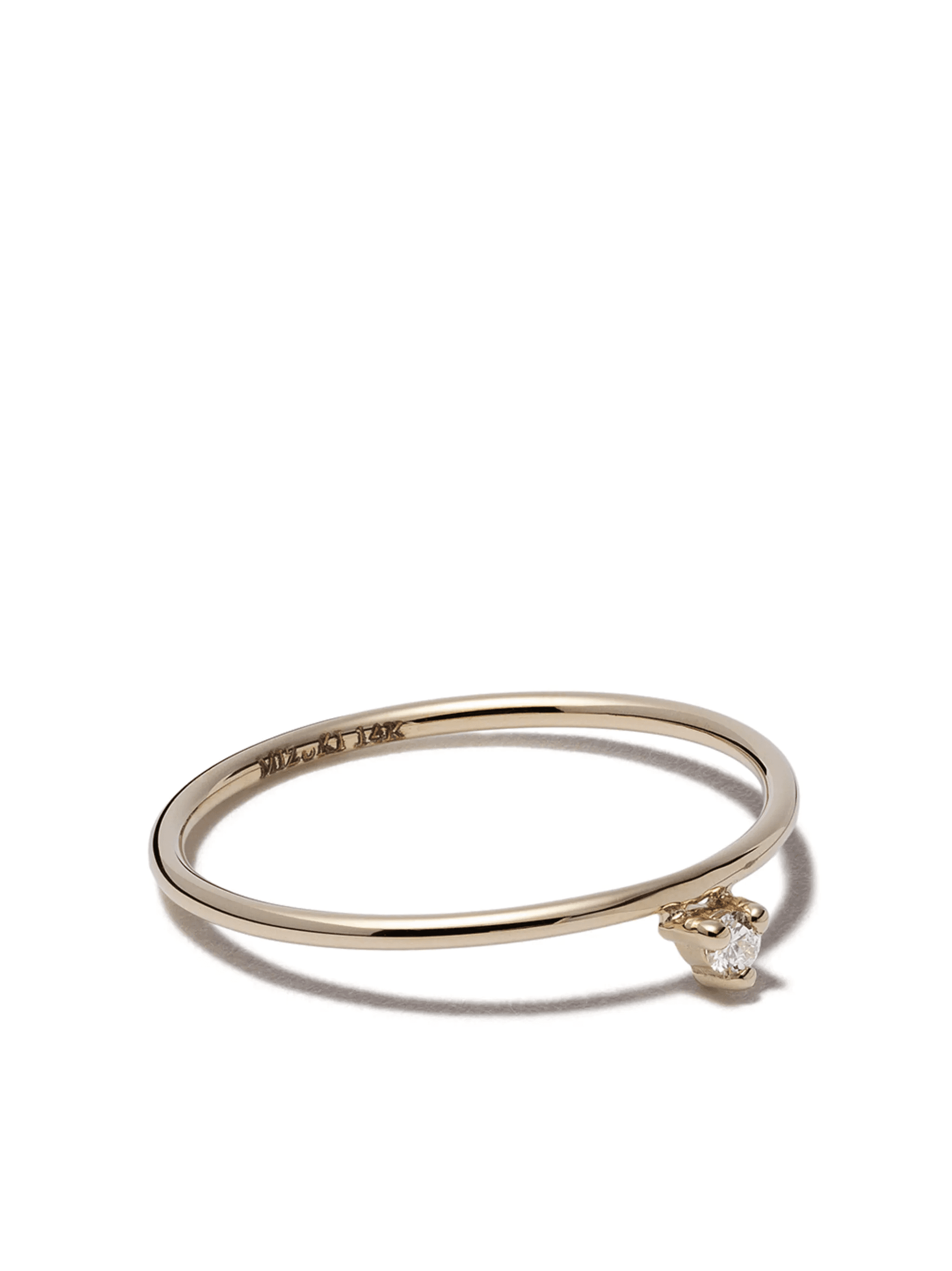 14kt yellow gold single diamond ring - Image 1