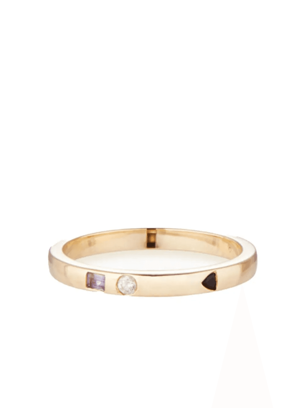 9kt yellow gold Three Stone Stacker ring - Image 1