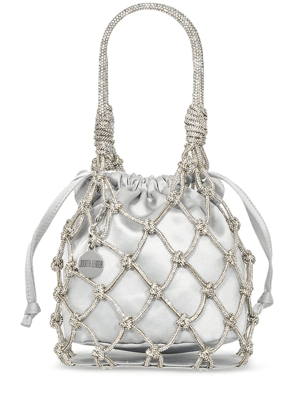 rhinestone-embellished satin tote bag - Image 1