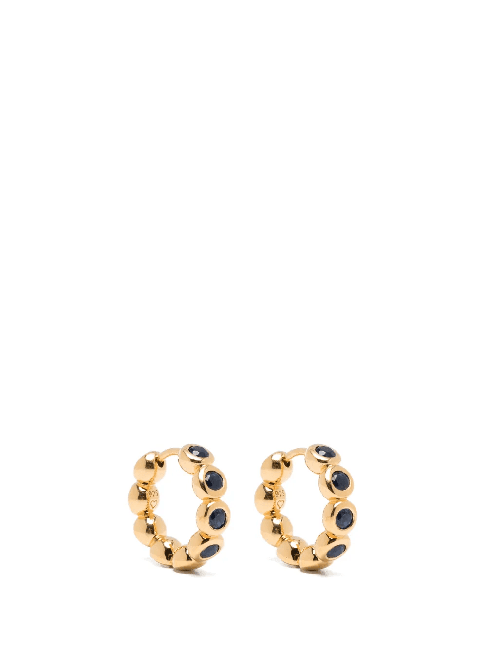 small Tennis sapphire hoop earrings - Image 1