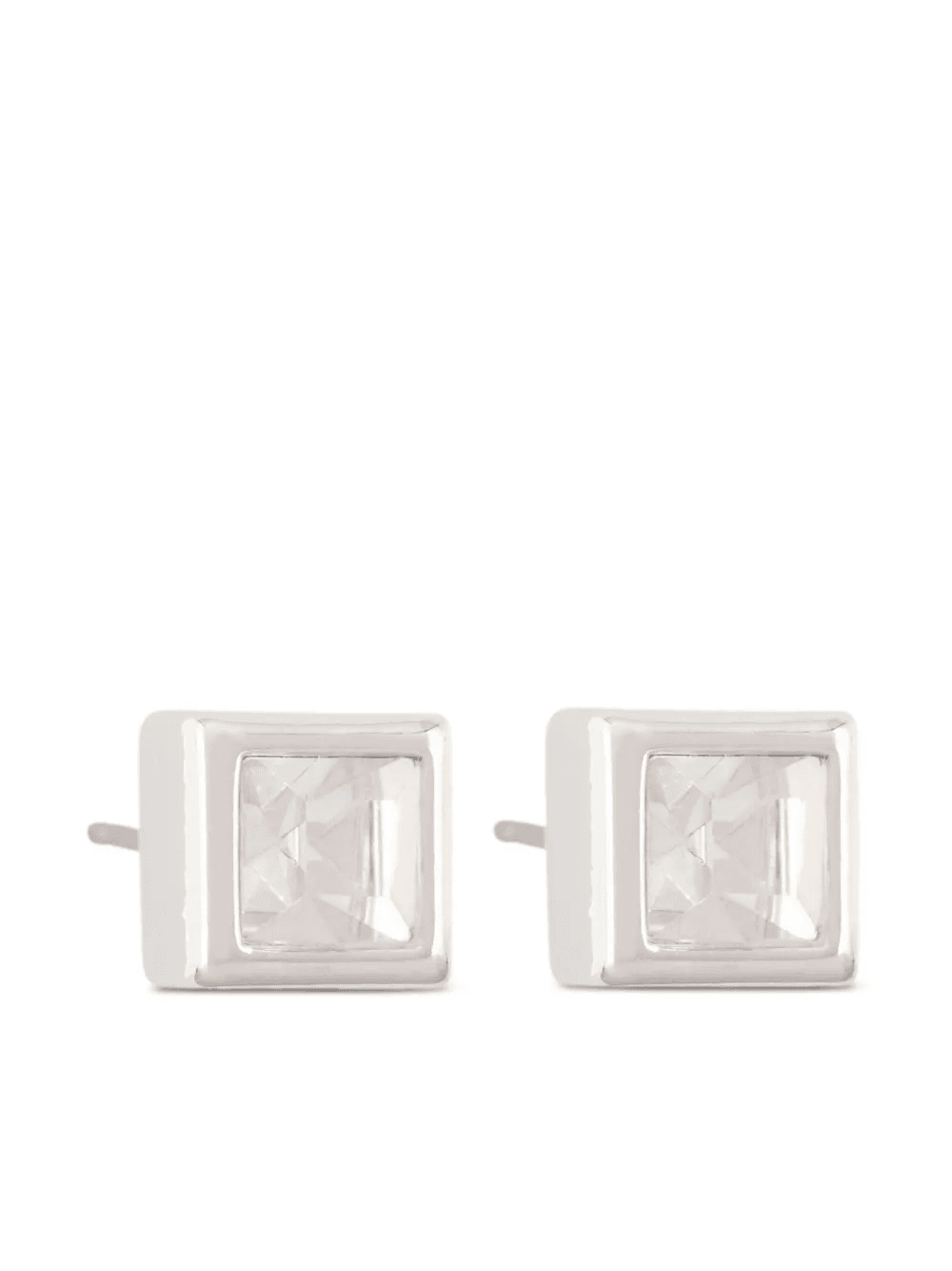1980s crystal-embellished stud earrings - Image 1
