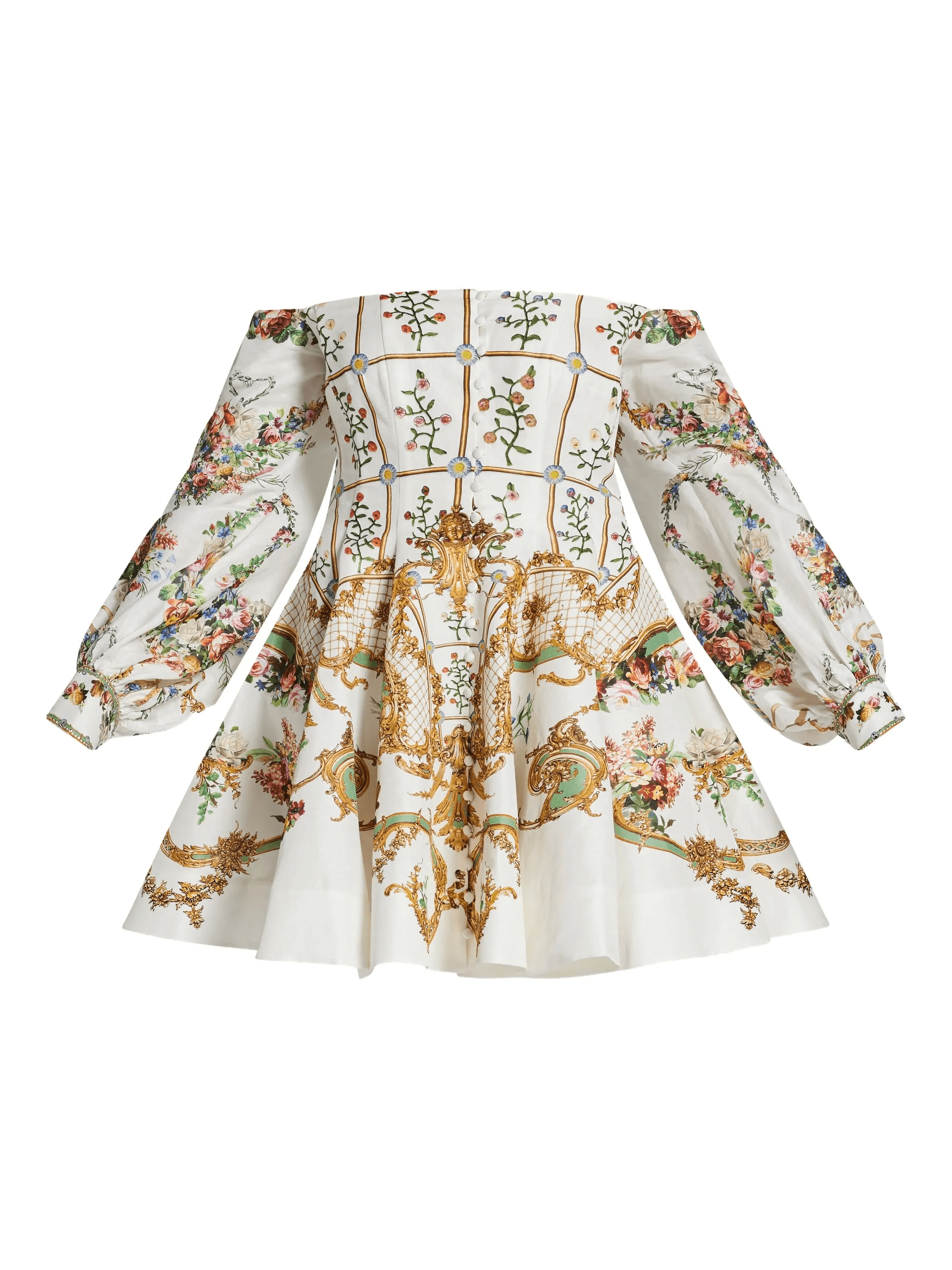 floral-print off-shoulder dress - Image 1