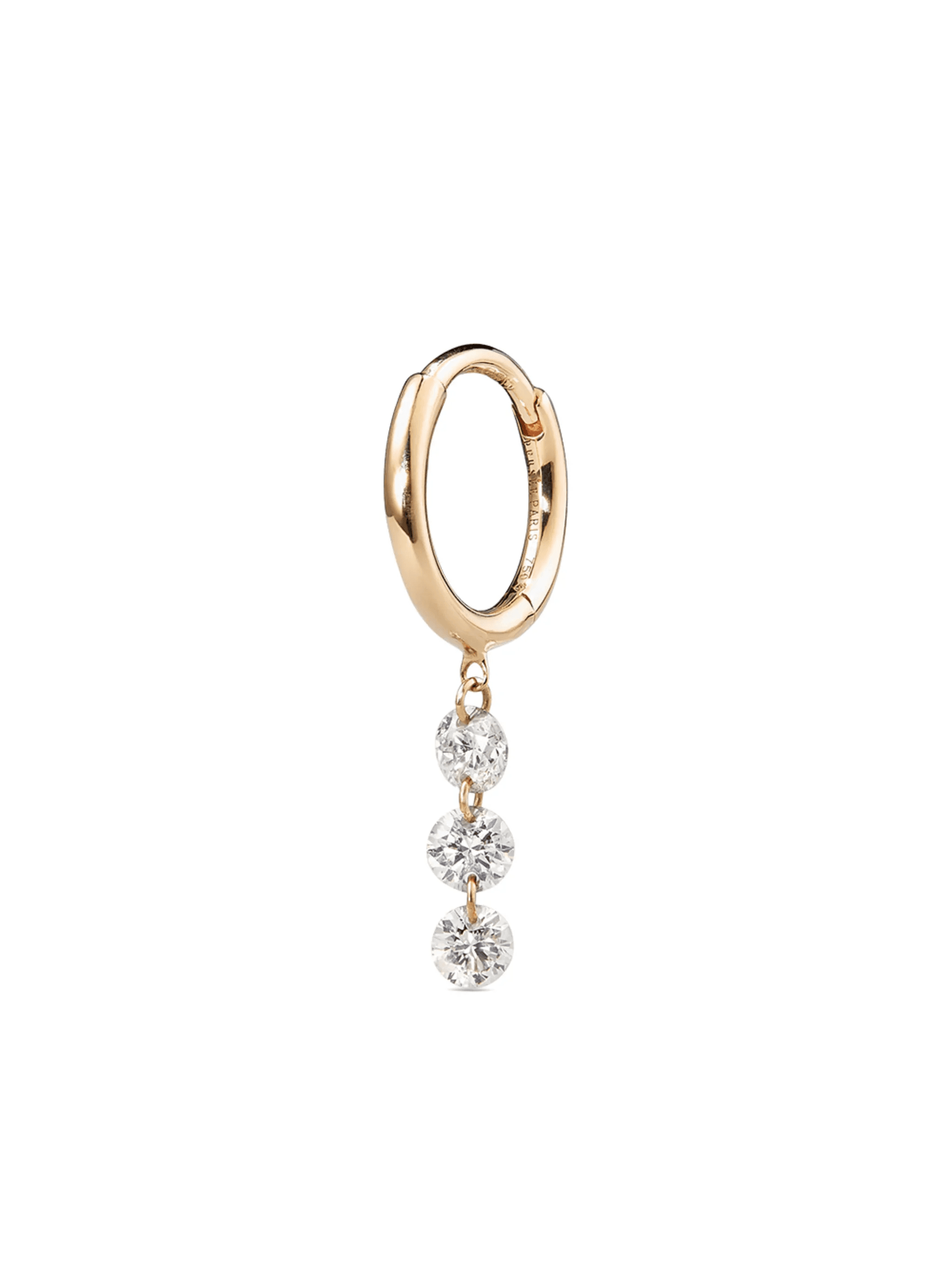 18kt yellow gold diamond hoop earring - Image 1
