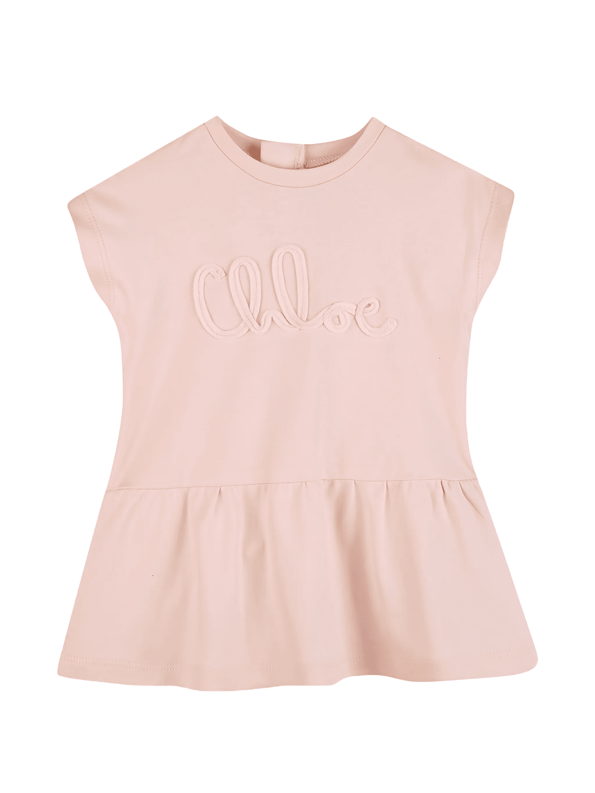 logo-embroidered ruffled dress - Image 1