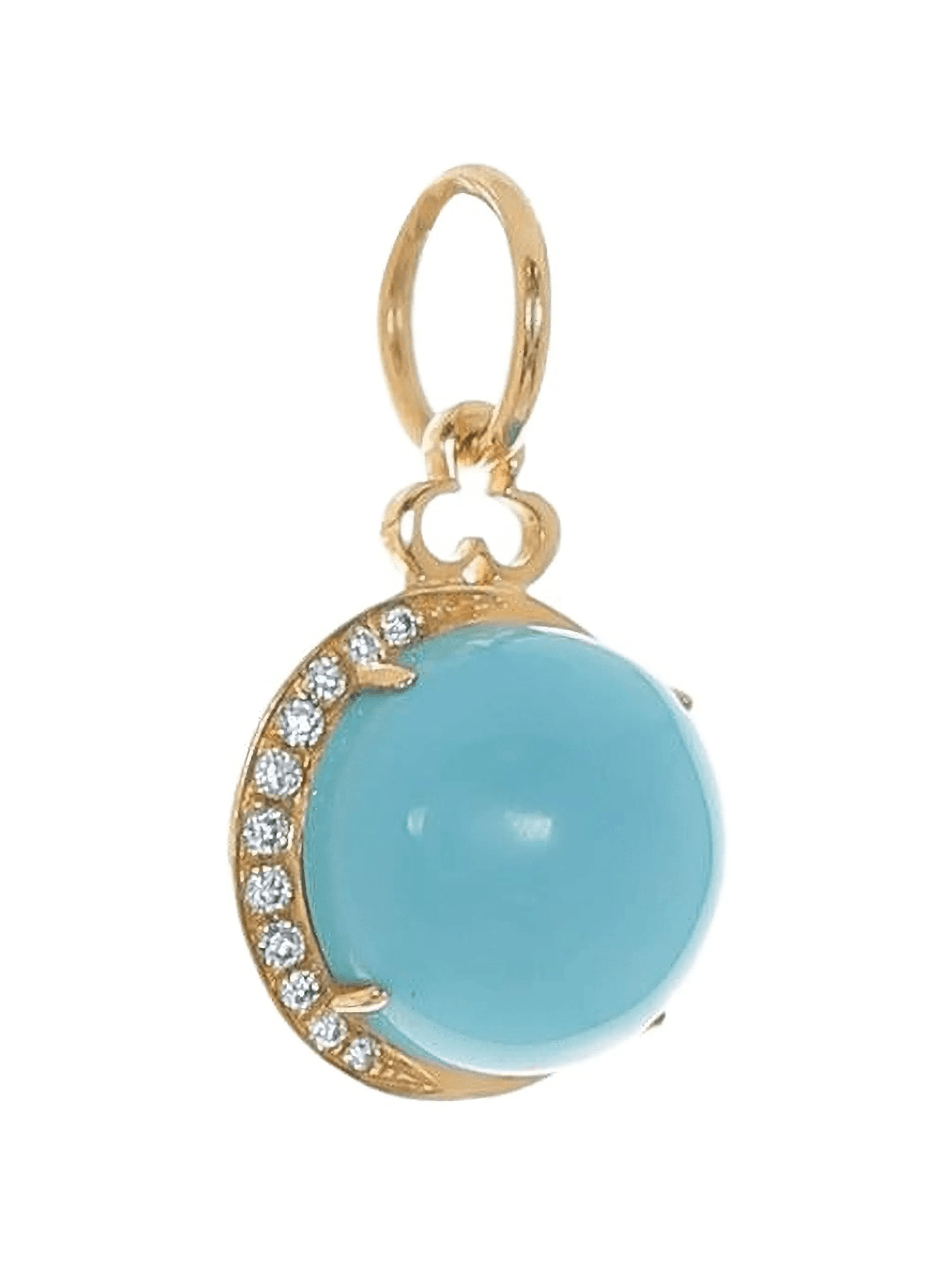 Moon turquoise and diamond pendant - Image 1