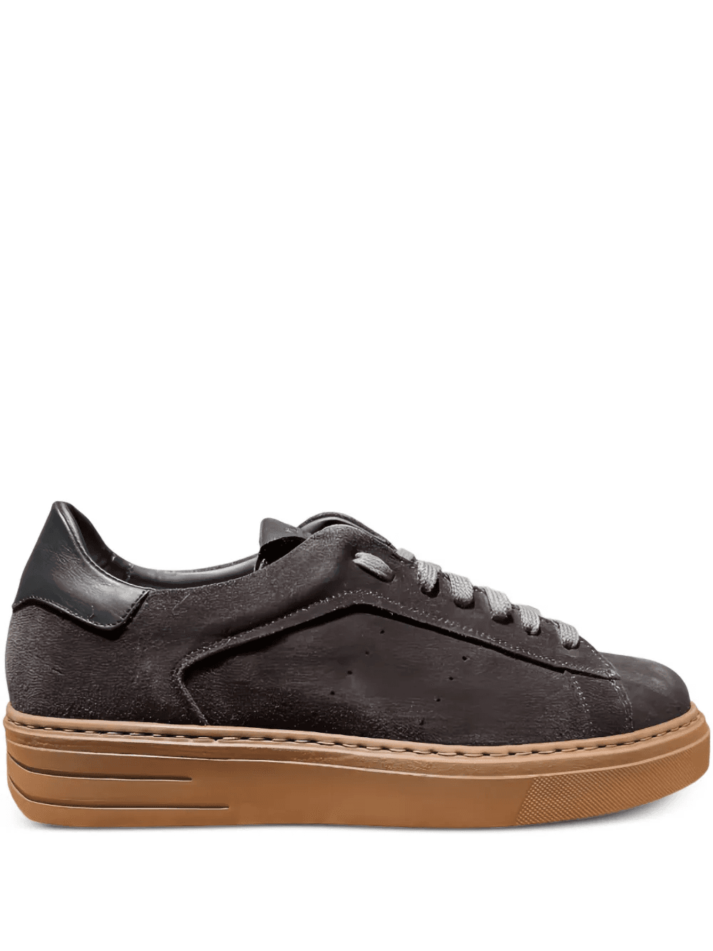 lace-up leather-trim sneakers - Image 1