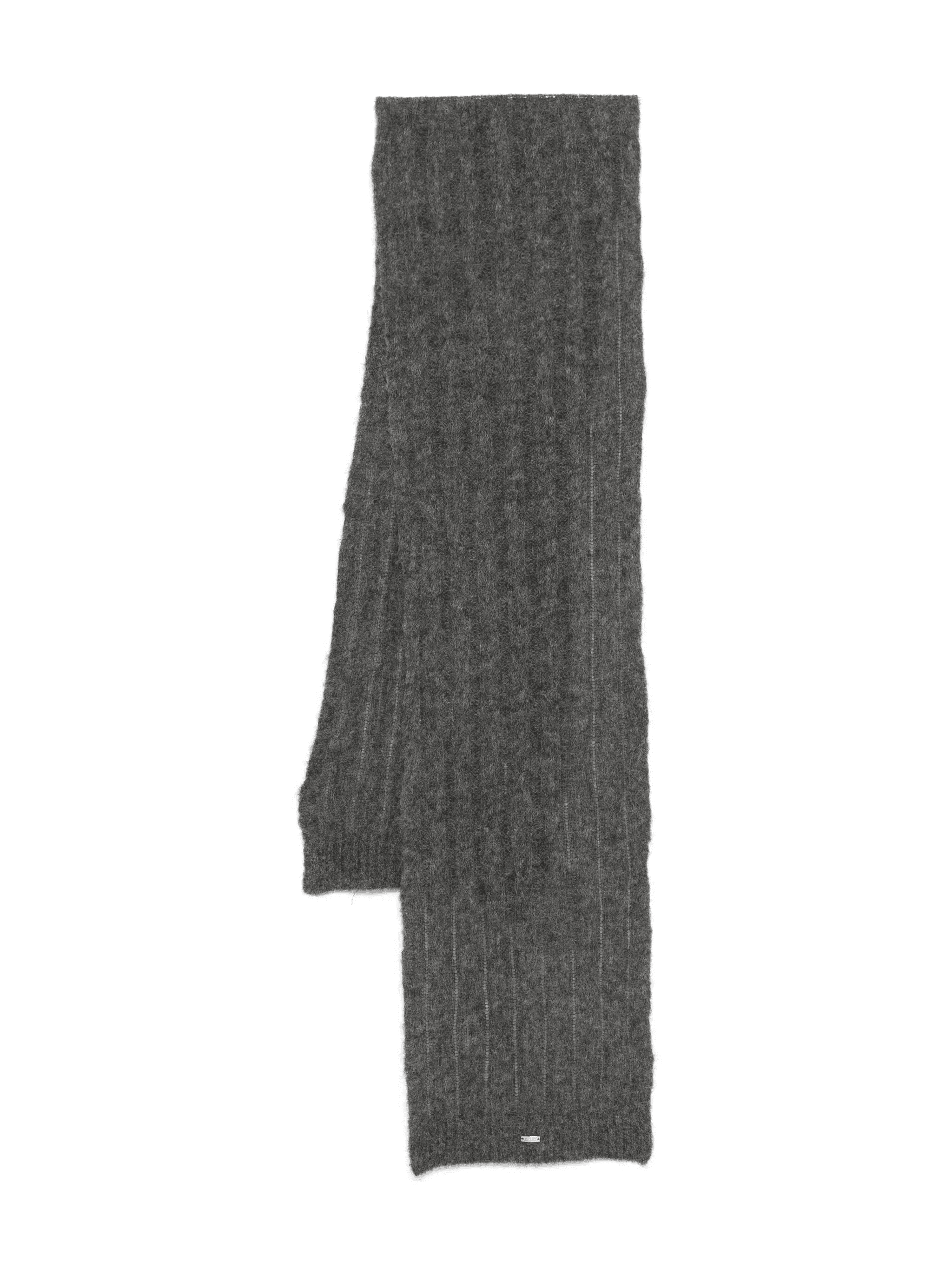 logo-plaque ribbed-knit scarf - Image 1